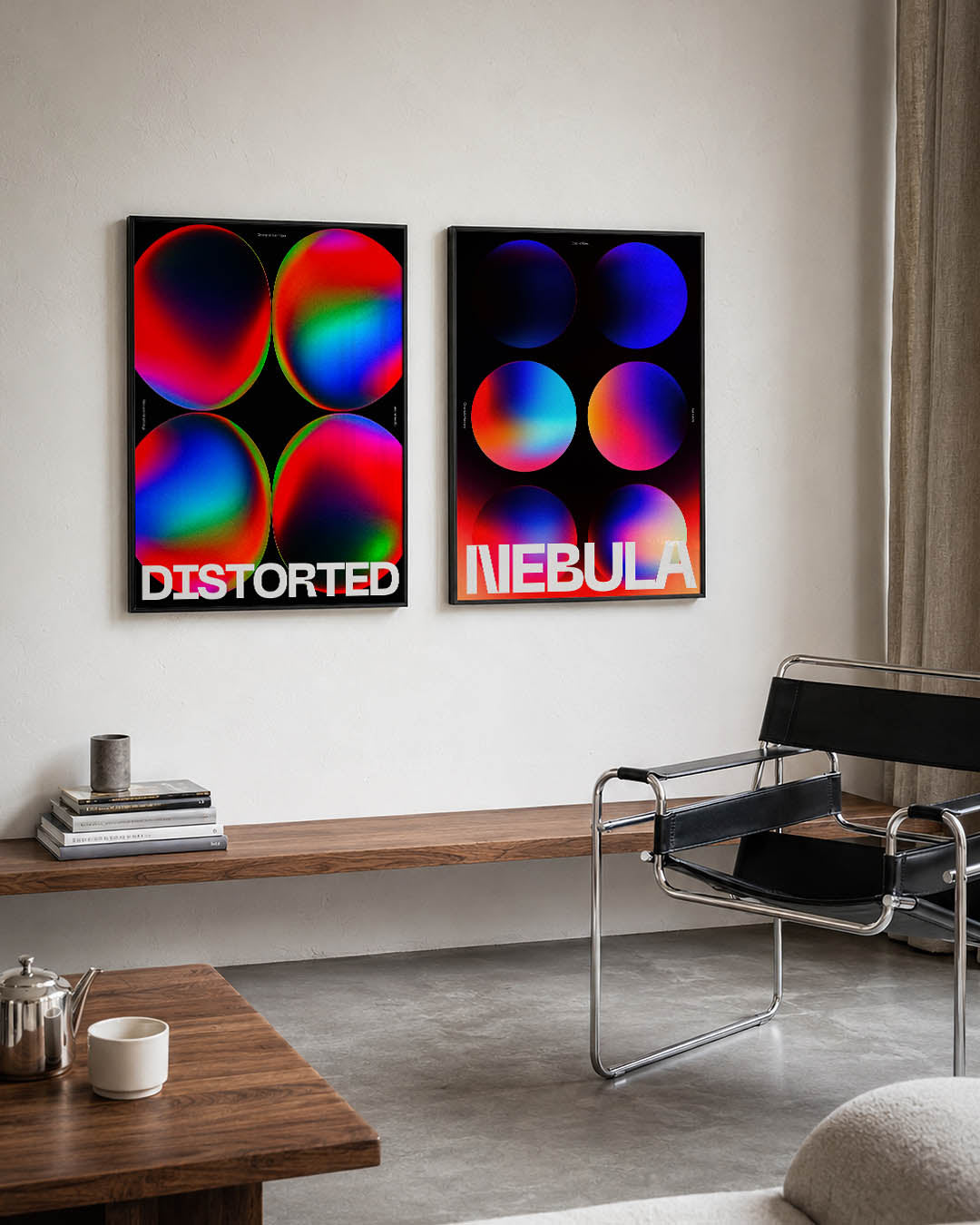 Kleurvervorming cirkelspel Posterset