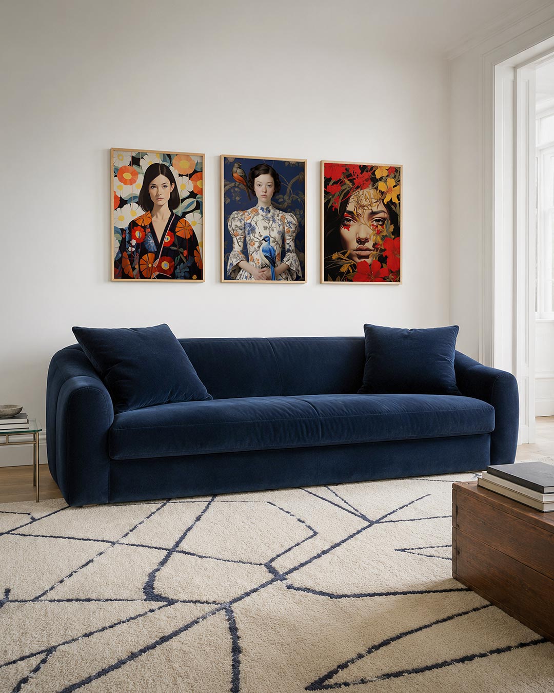 Bloemen en portret Posterset