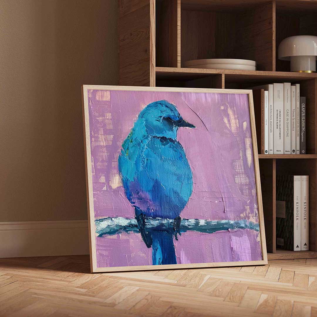 Blauwe vogel Poster
