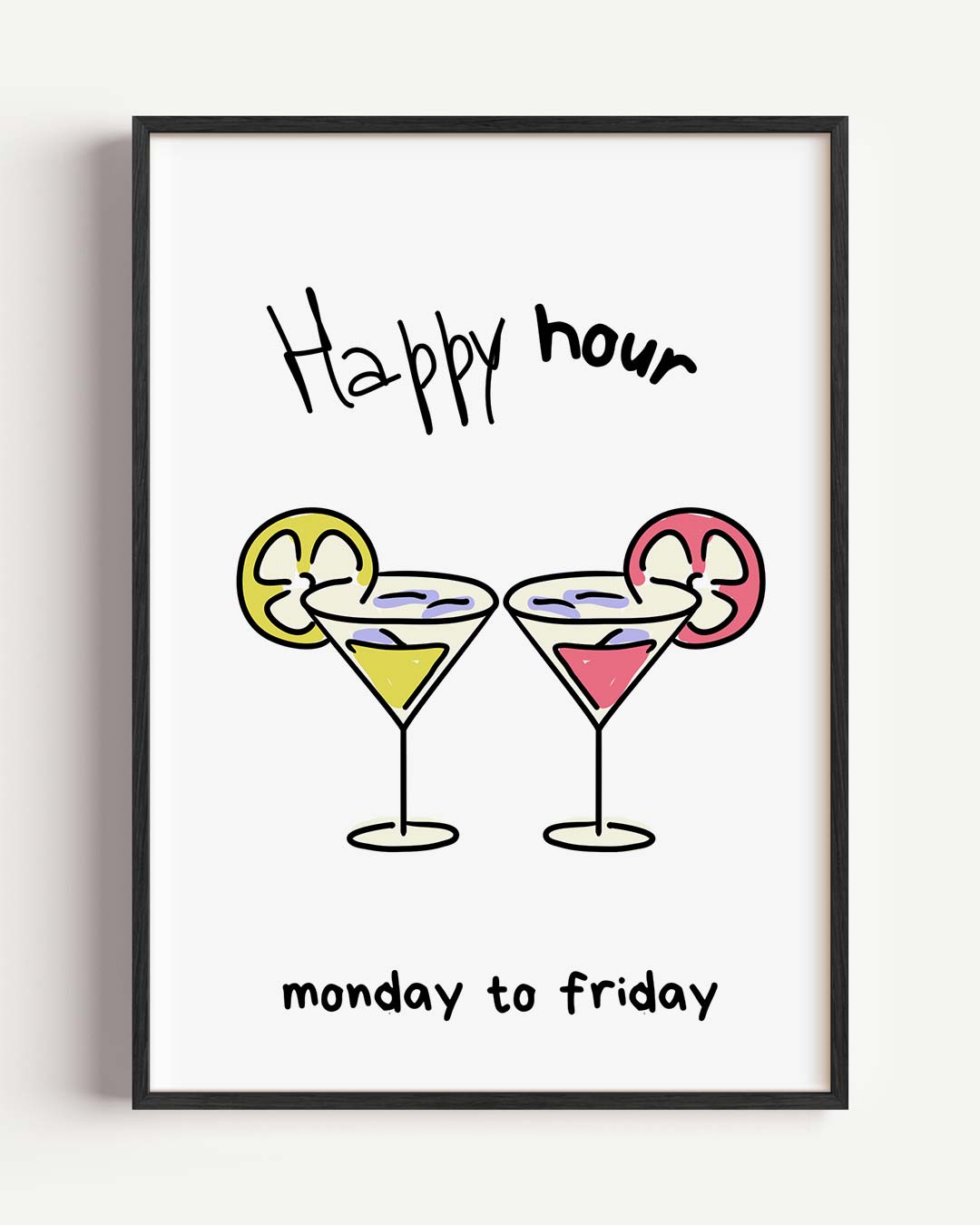 Happy Hour Cocktail Poster-WallArtistic