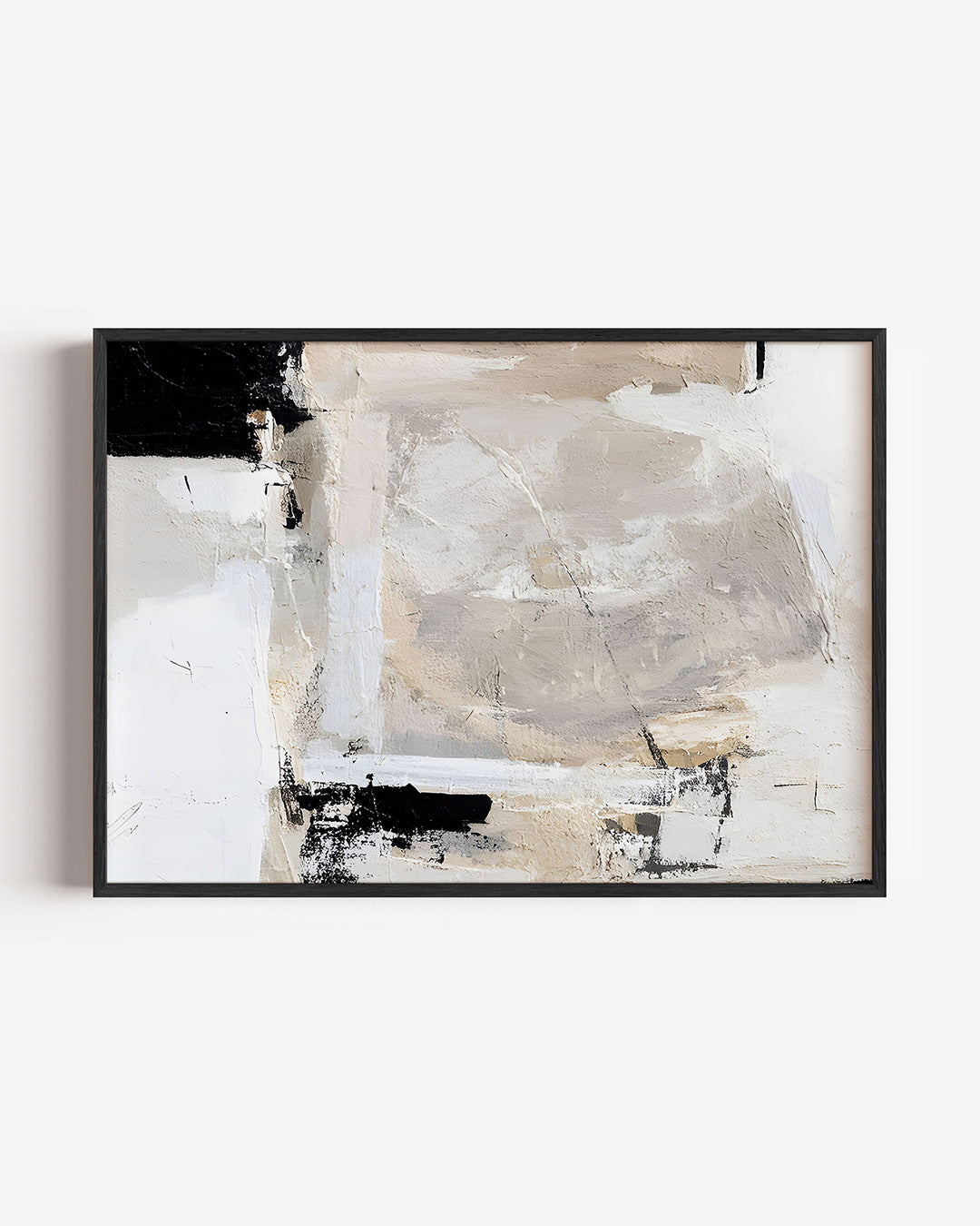 Abstracte beige en zwarte Poster