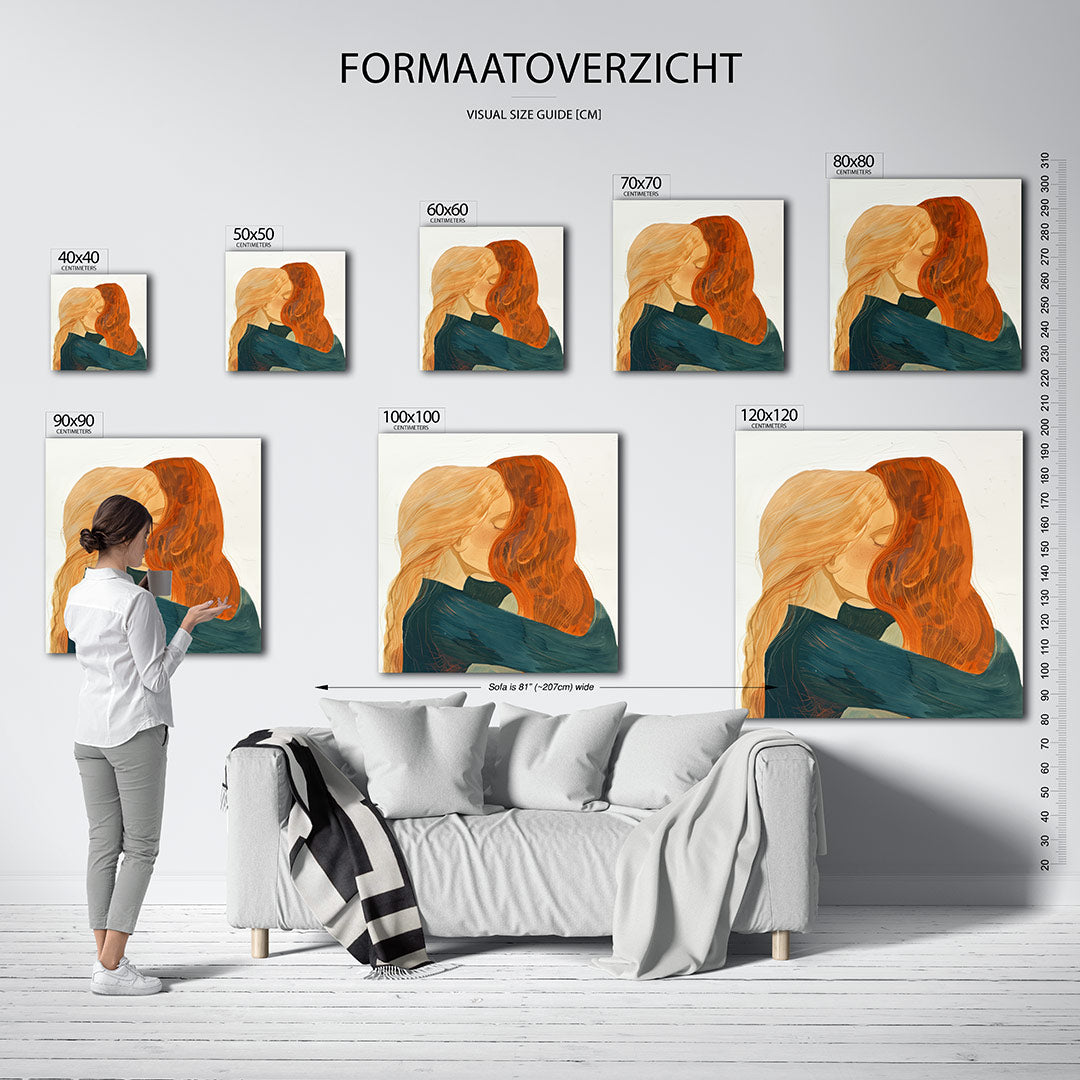 Intieme omhelzing Kunstwerk