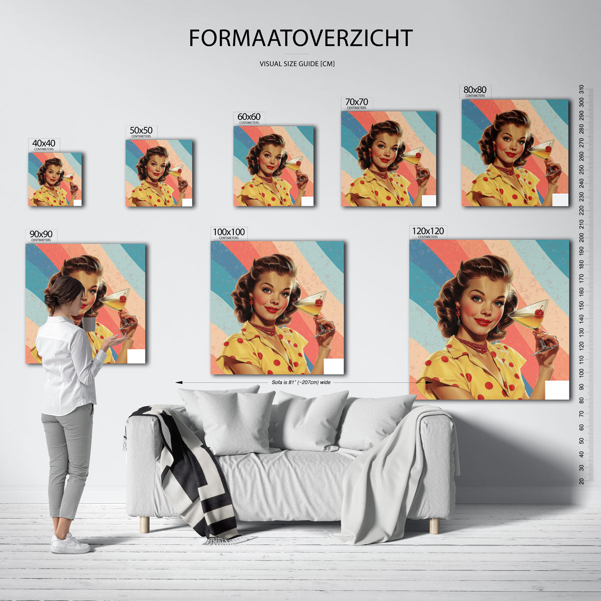 Vrouw met cocktail Poster