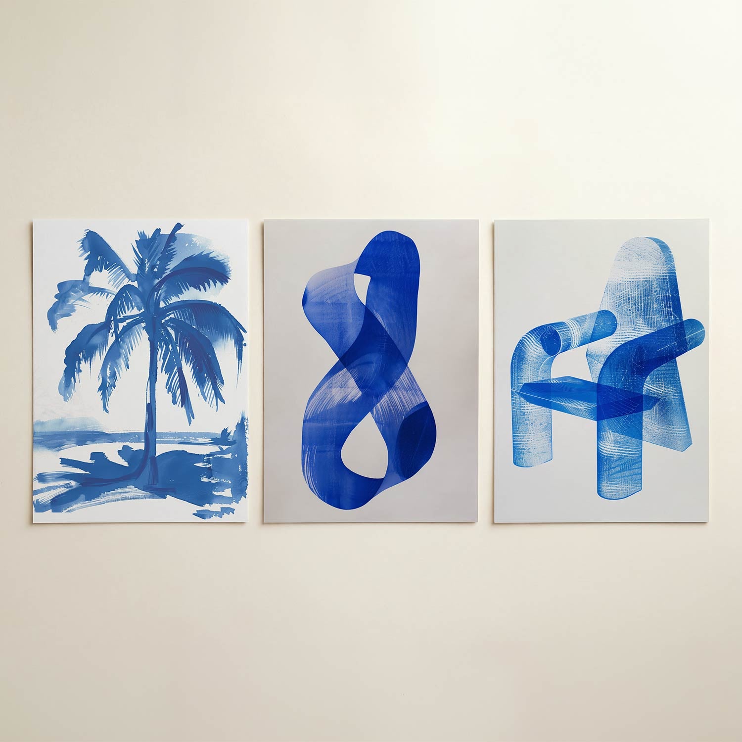 Blauwe palm Posterset