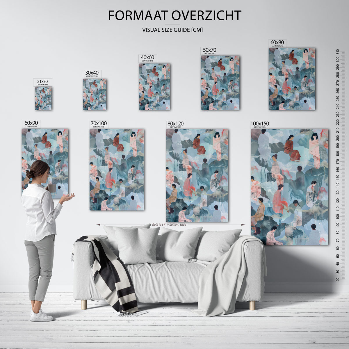 Zittende figuren Poster