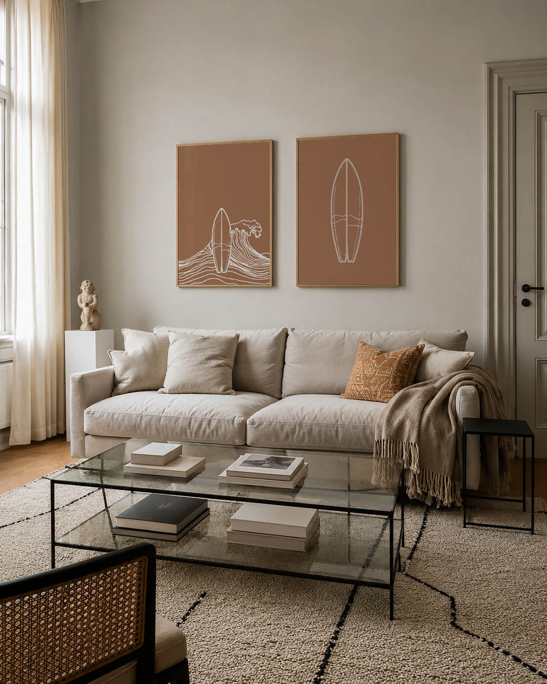Golven en surfplank Posterset