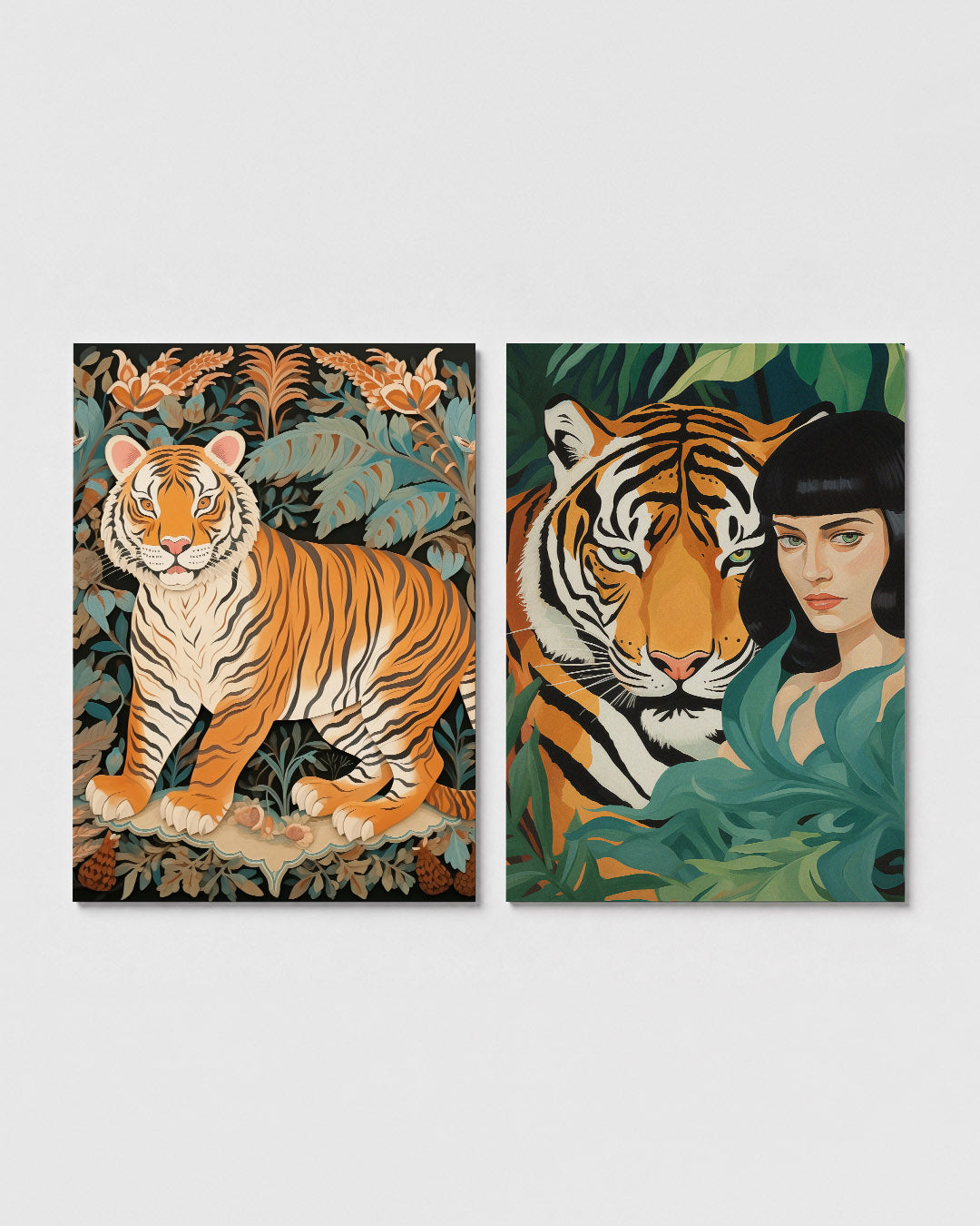 Tijger en bladeren Posterset