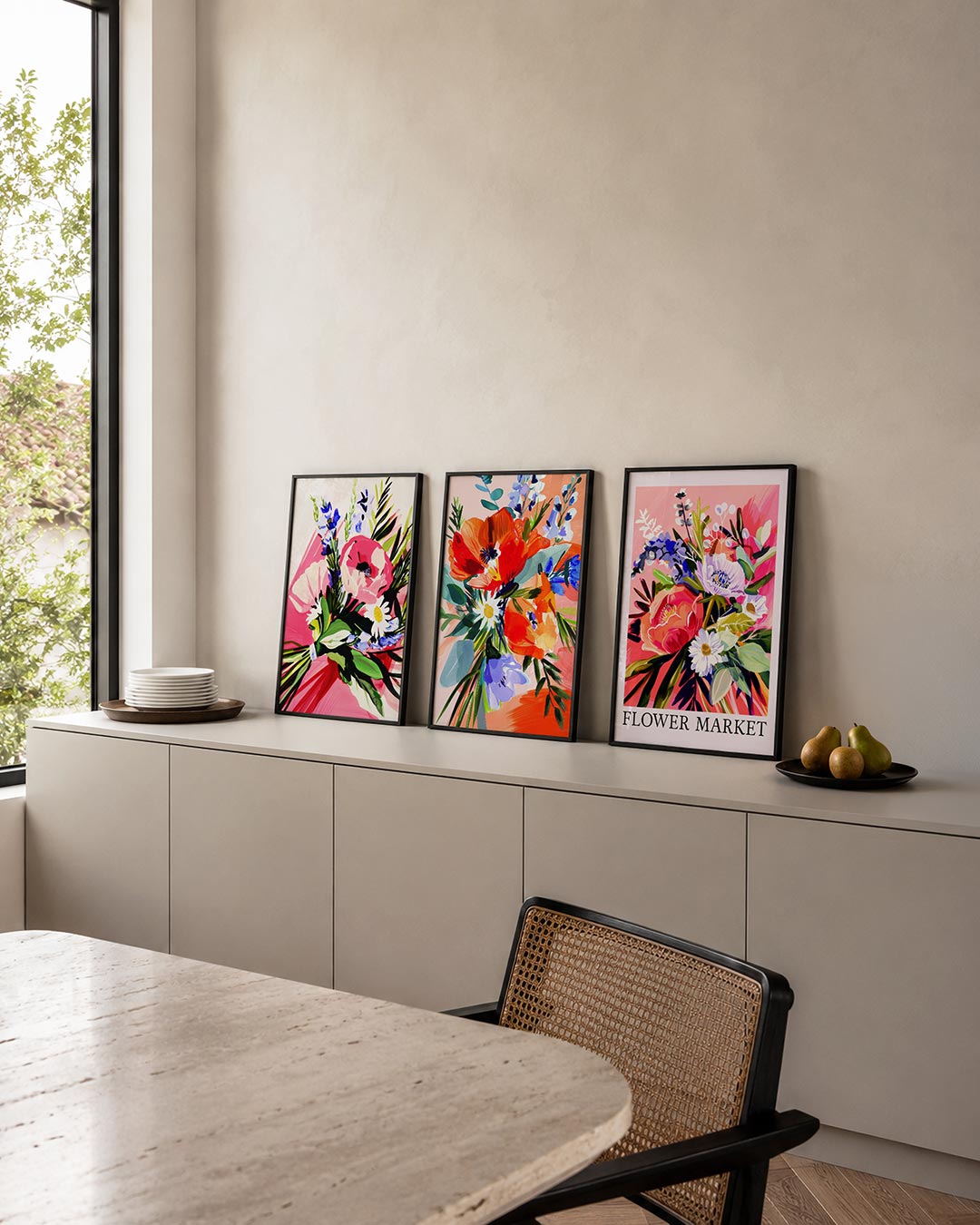 Bloemen en kleuren Posterset
