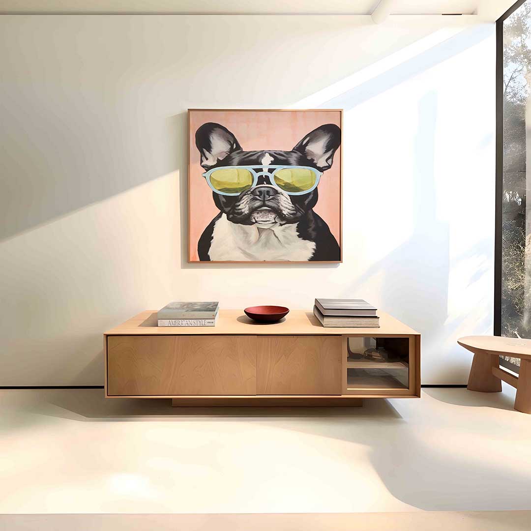 Hond met zonnebril Poster