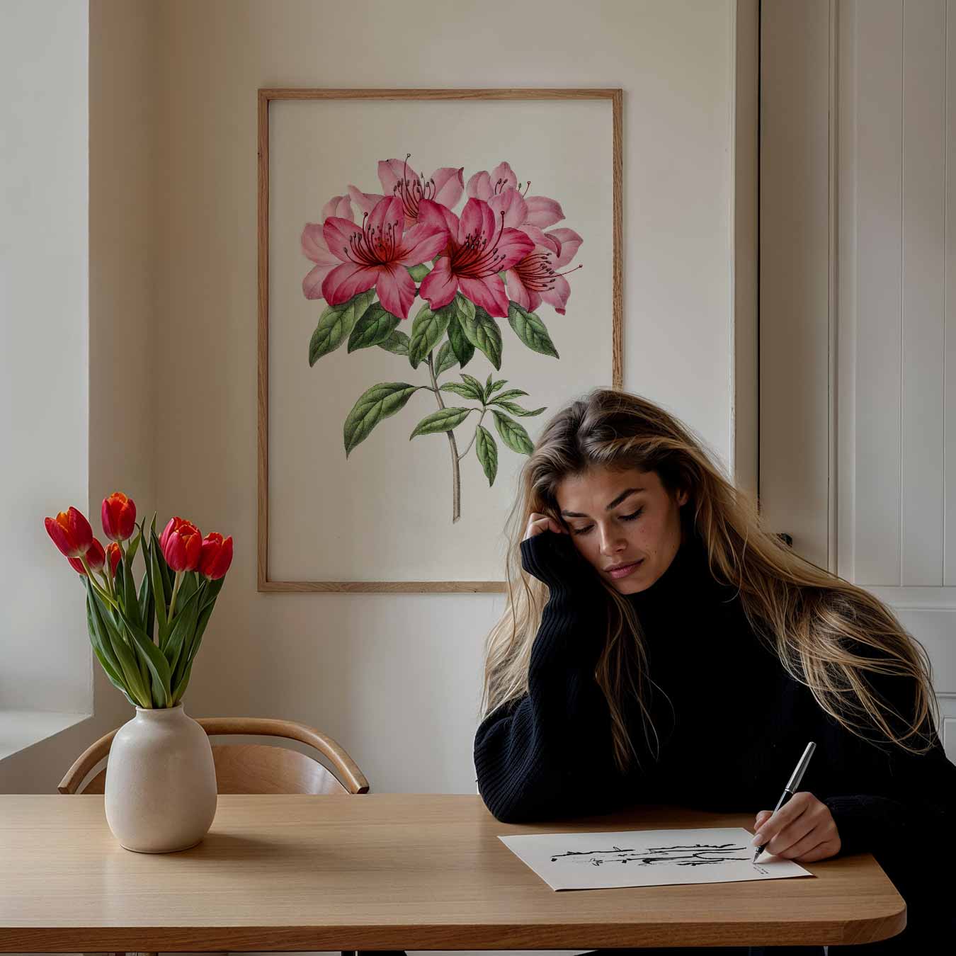 Prachtige Roze Bloemenpracht Poster-WallArtistic