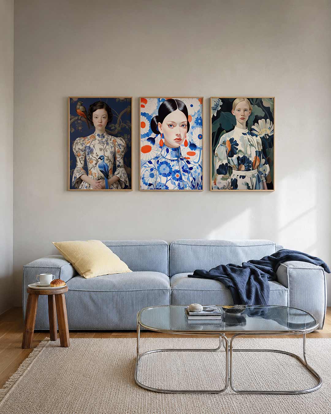 Vogels en bloemen Posterset