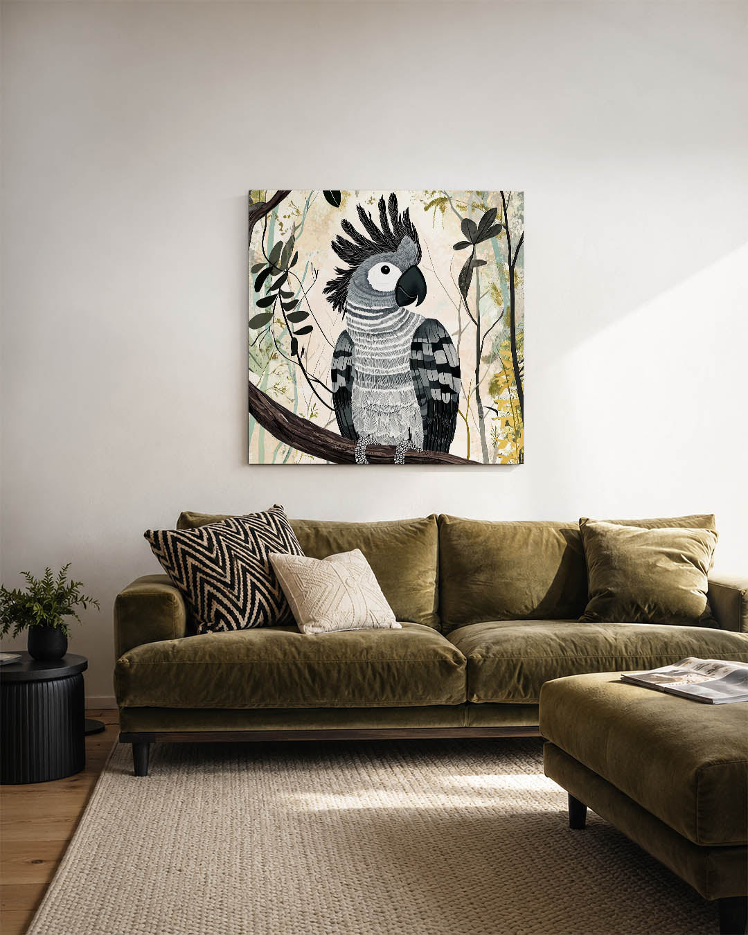 Vogelsilhouet in jungle Kunstwerk