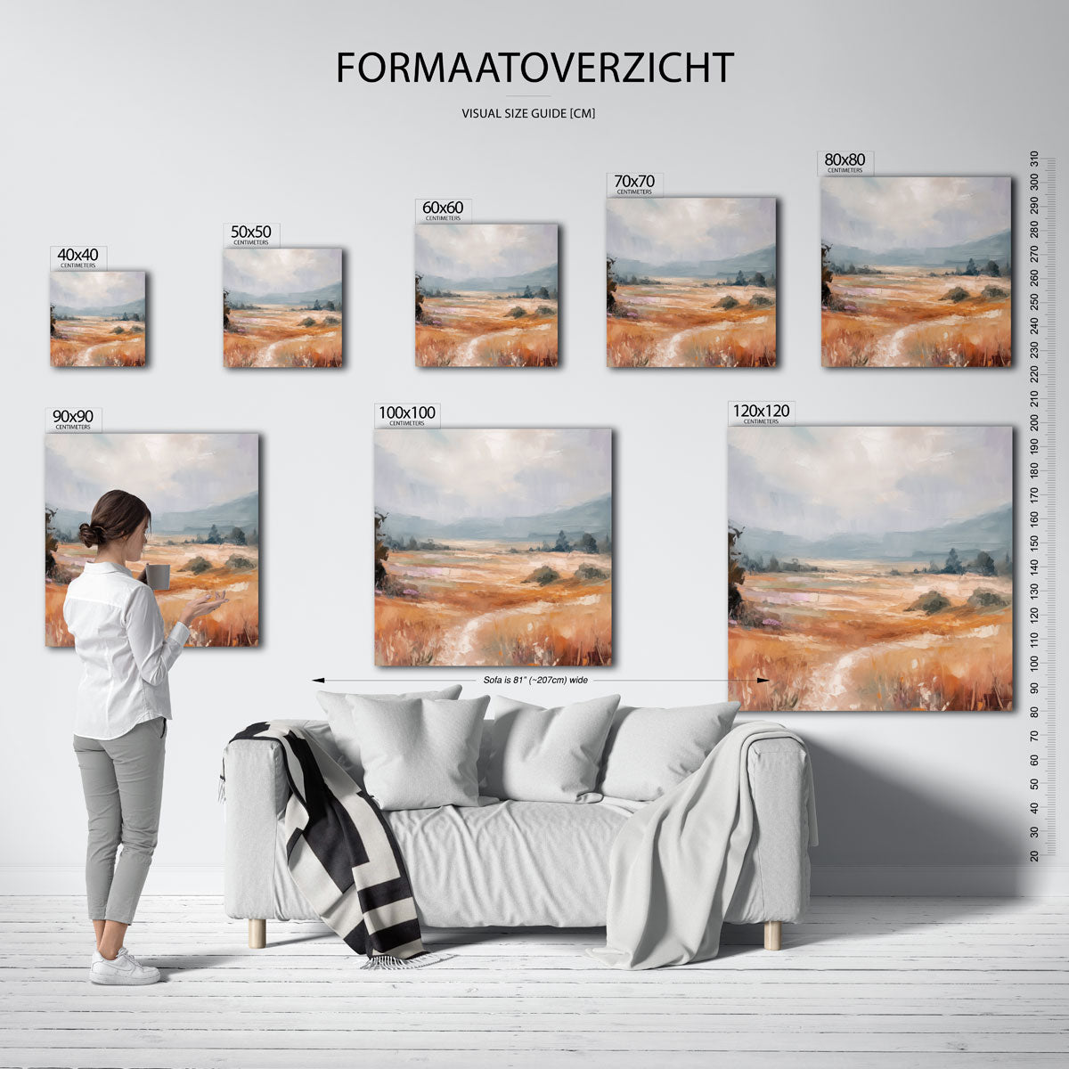 Landschap met heuvels Poster