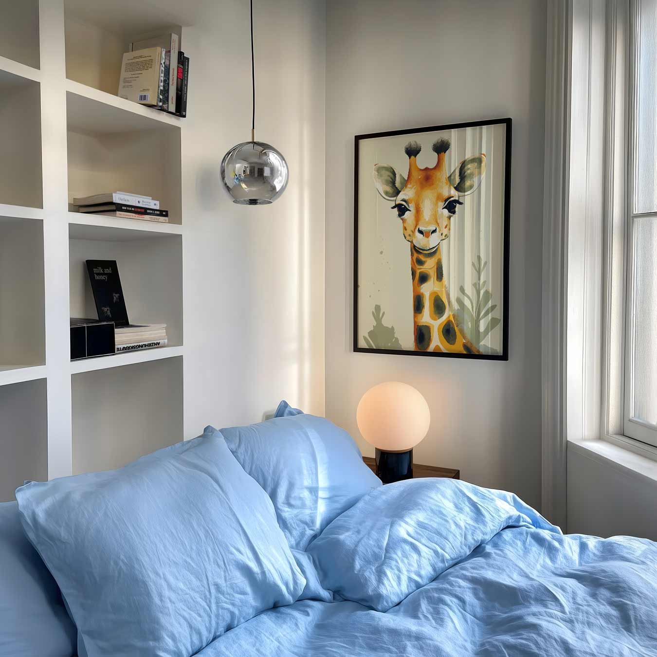Vrolijke Giraffe Kunstposter-WallArtistic