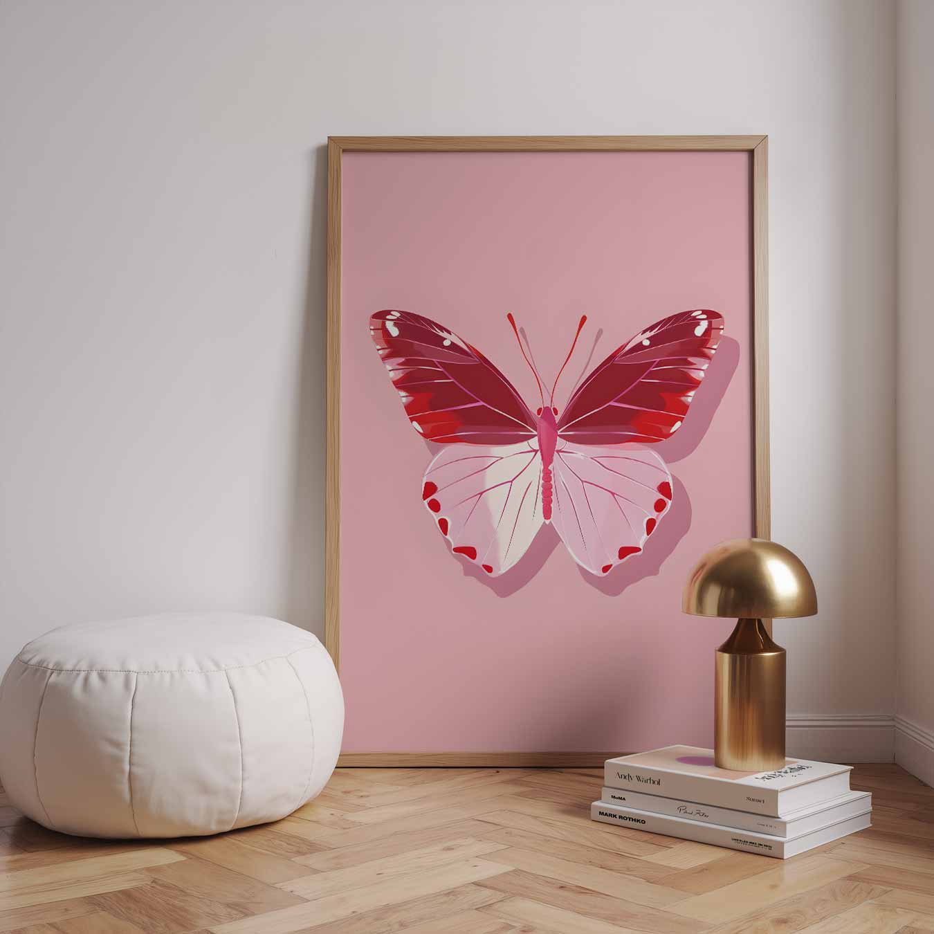 Roze Vlinder Poster-WallArtistic