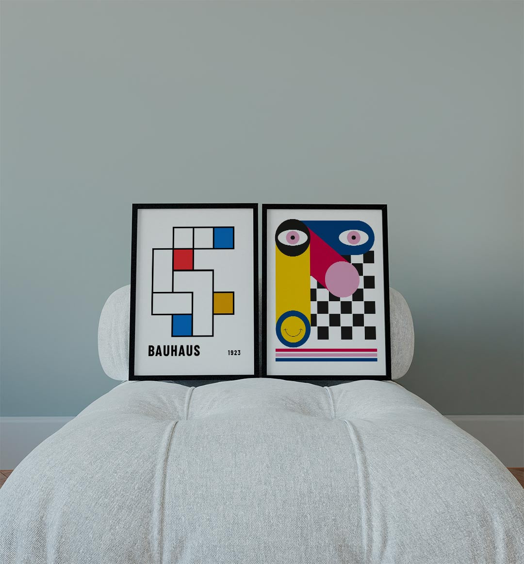 Kleurrijke vlakverdeling Posterset