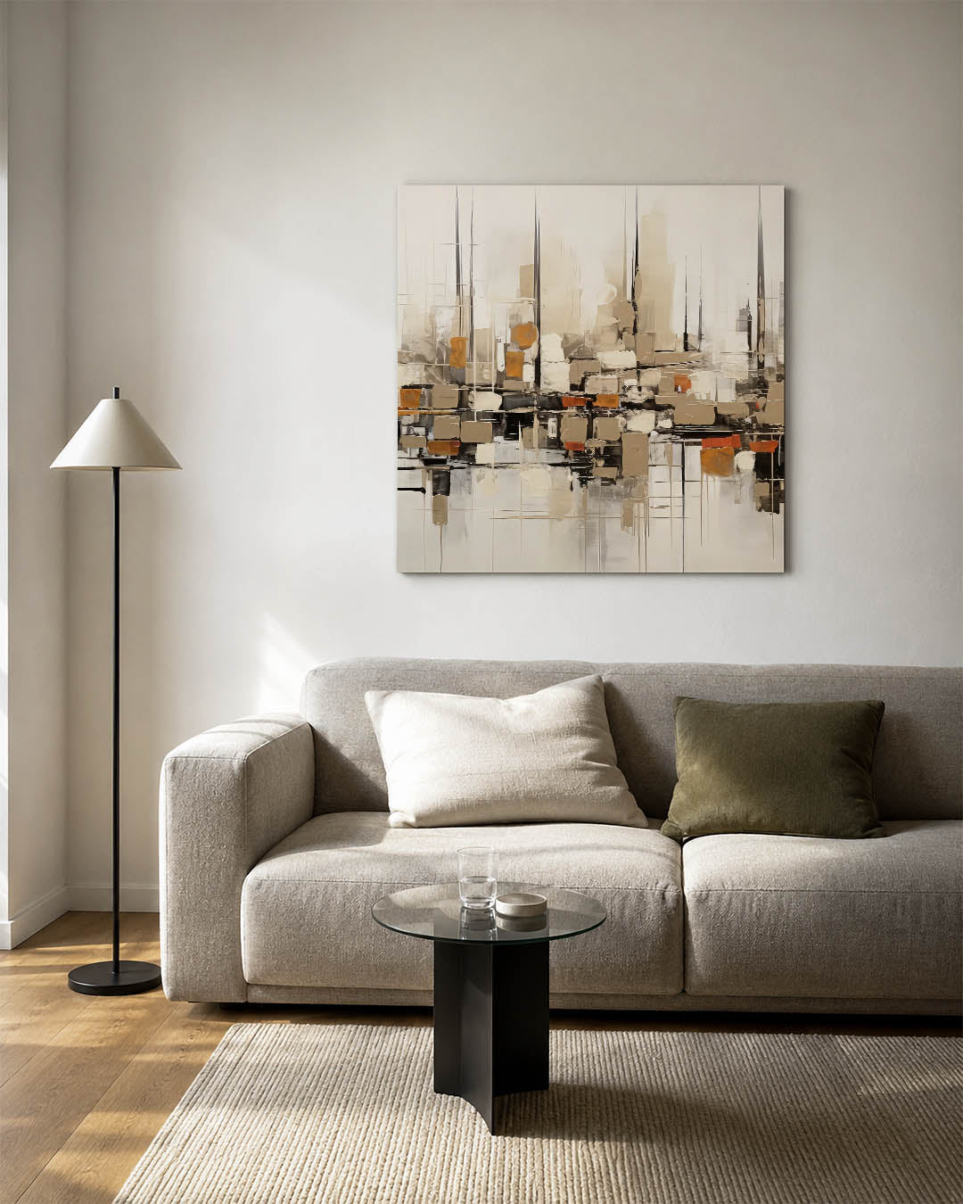Geometrische stadsimpressie Kunstwerk