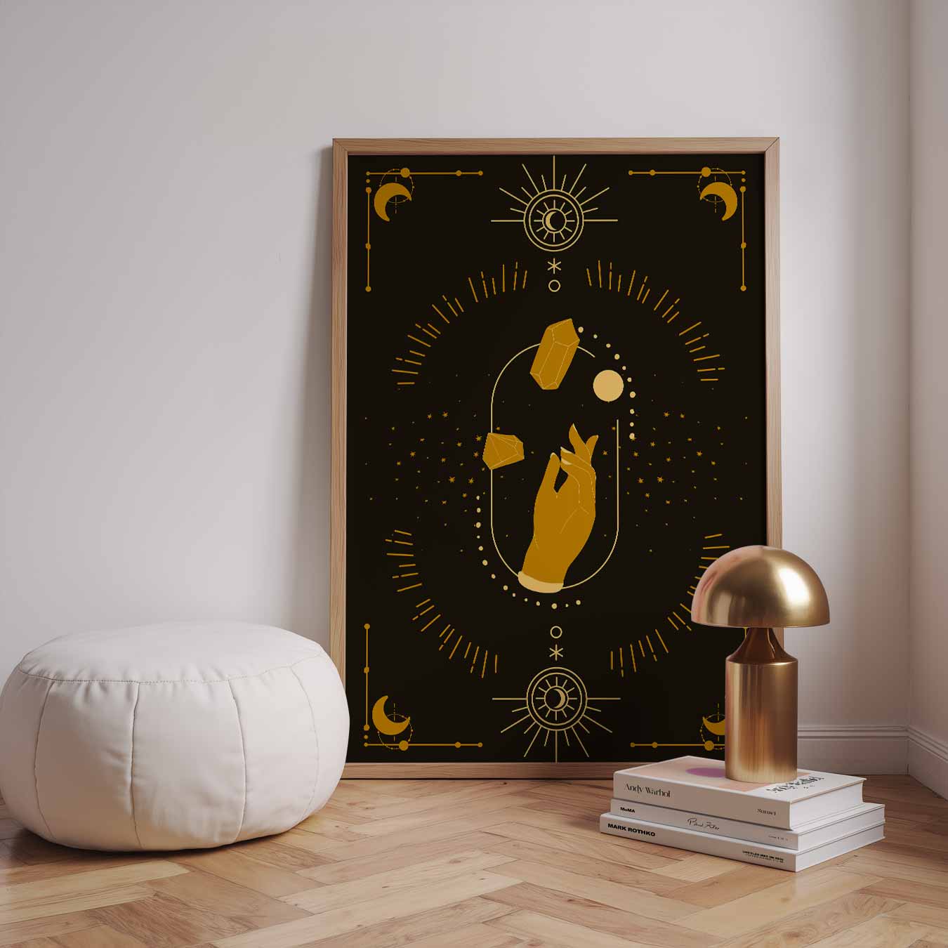 Mystieke Maan en Sterren Poster-WallArtistic