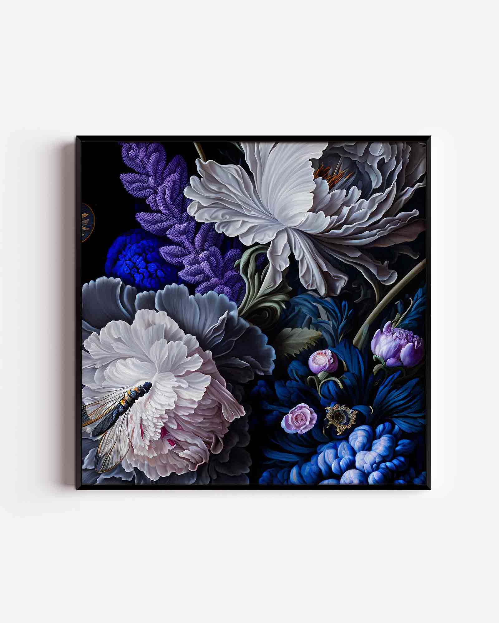 Bloemen en insect Poster