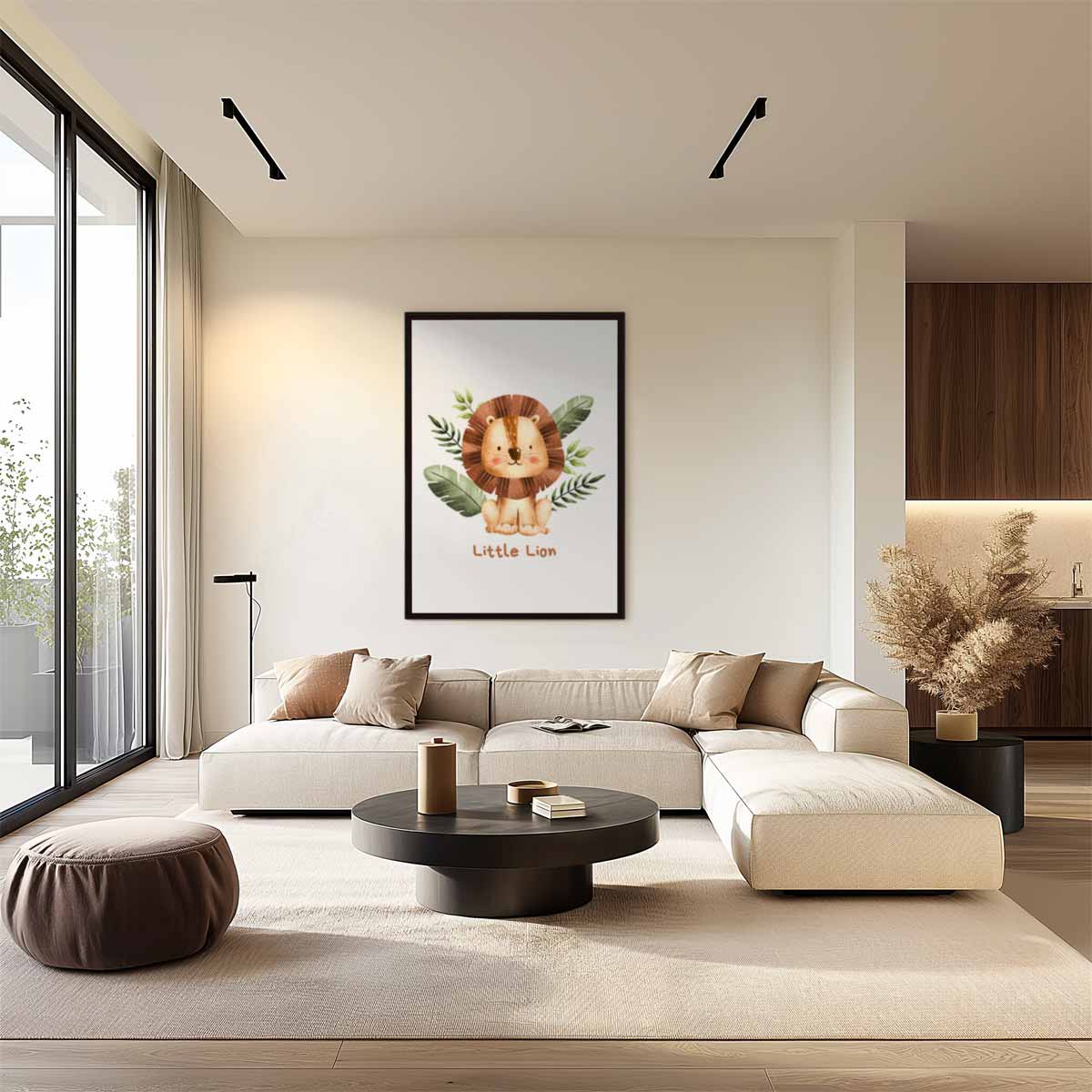 Schattig Leeuwtje in de Jungle Kunstwerk-canvas-dibond-plexiglas-wanddecoratie-WallArtistic