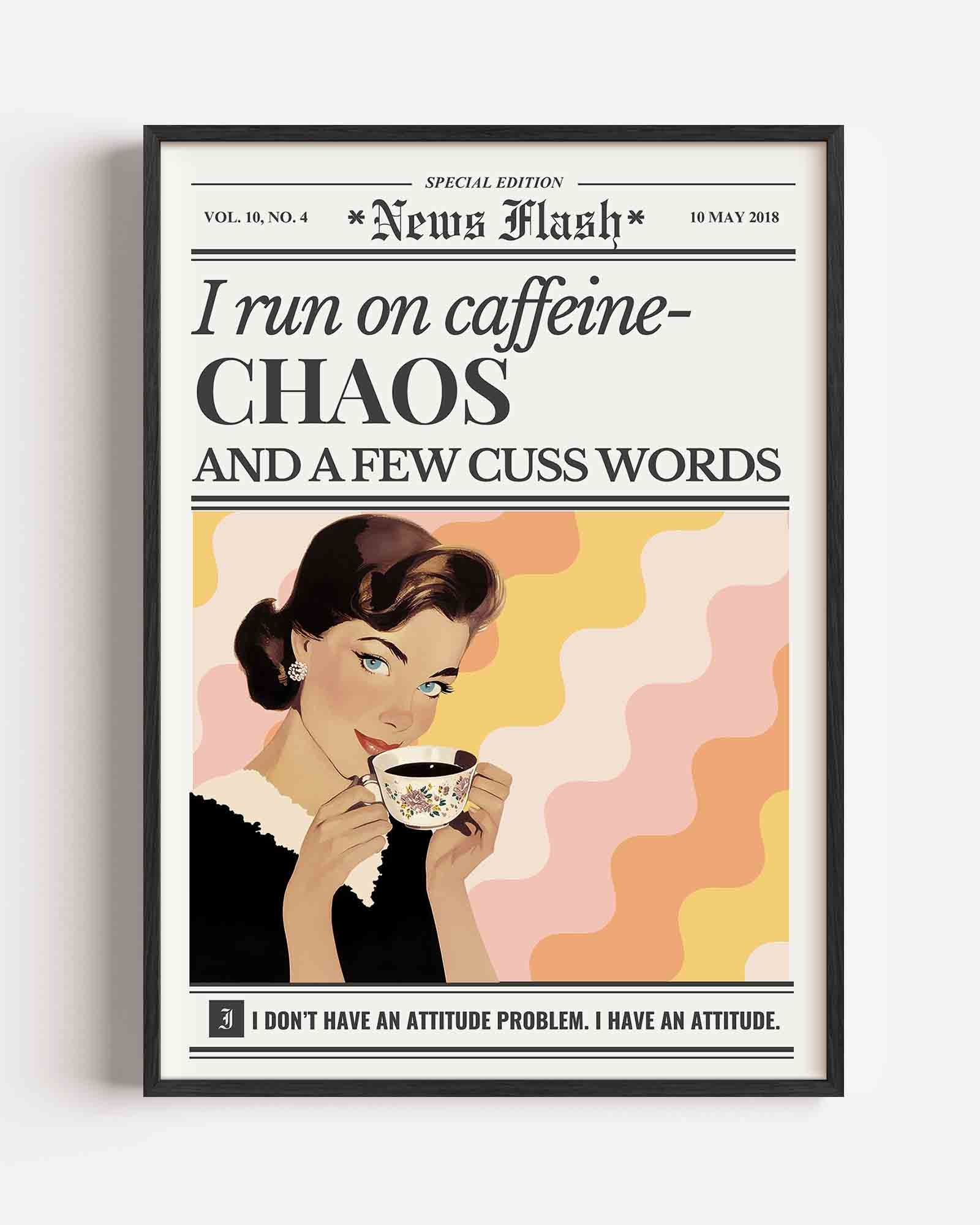 Vrouw met koffiekop Poster