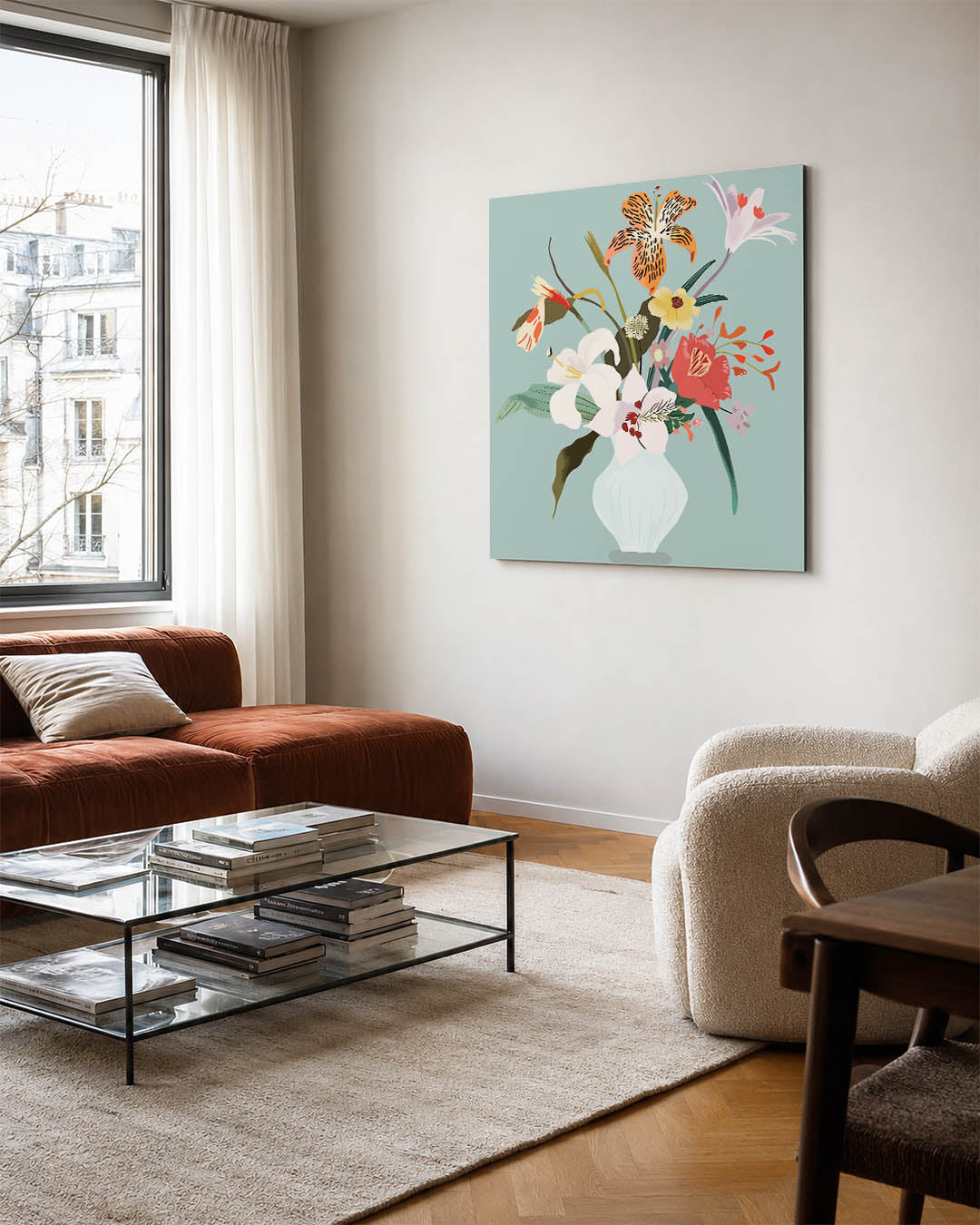 Bloemen in vaas Kunstwerk