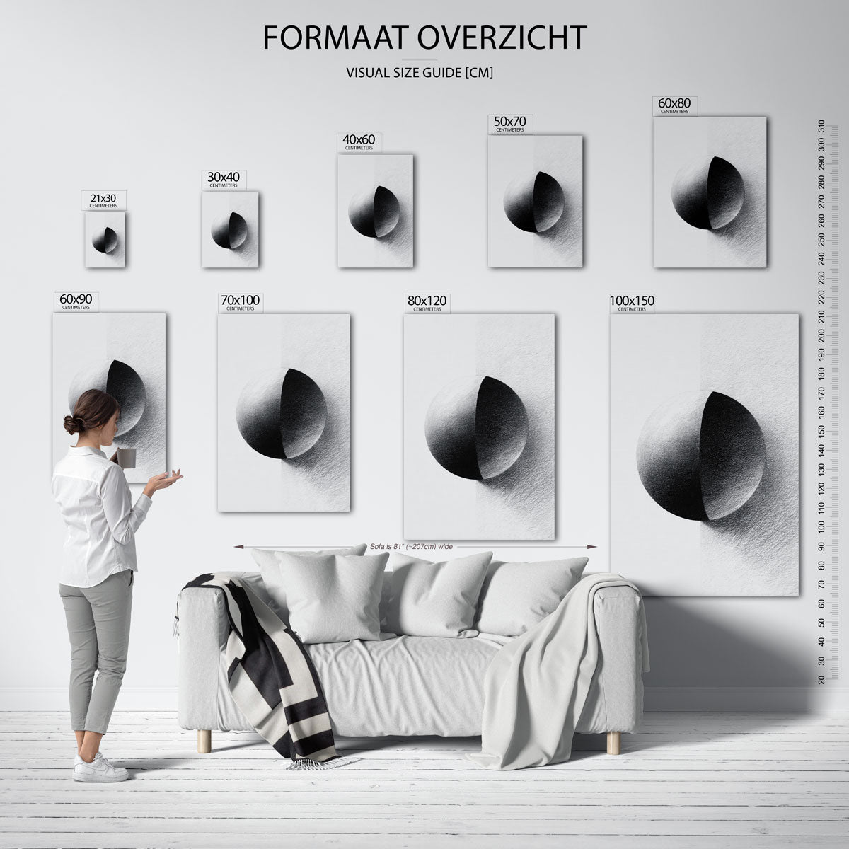 Zwart wit bol Poster