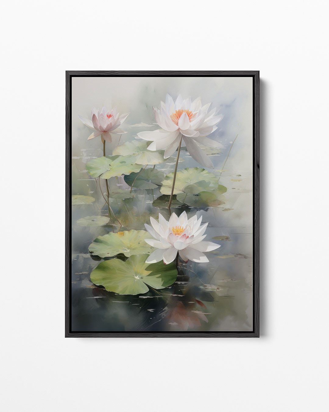 Waterlelies in vijver Kunstwerk