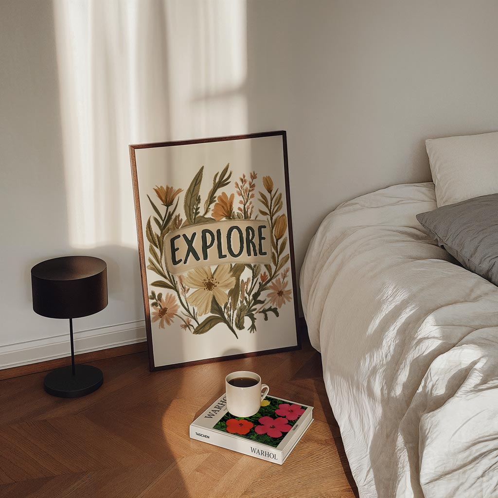 Verken de Wereld Bloemenposter-WallArtistic