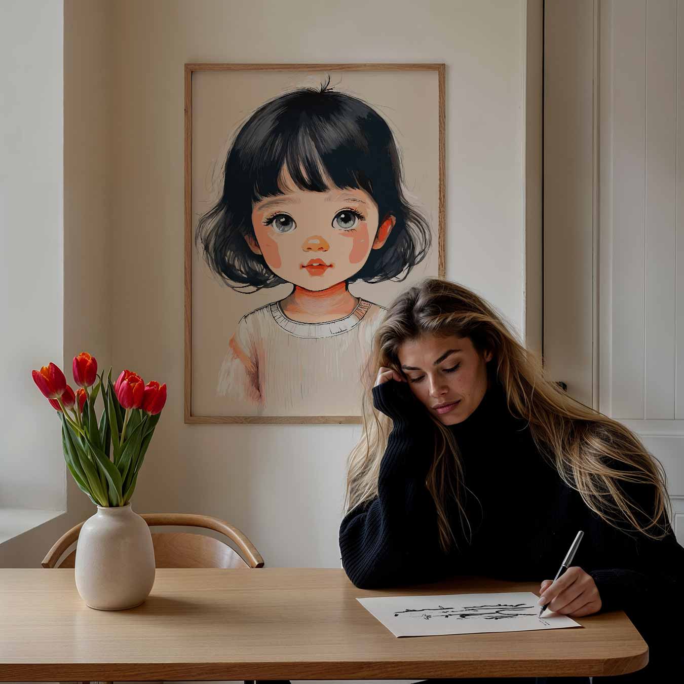 Schattige Kinderportret Poster-WallArtistic