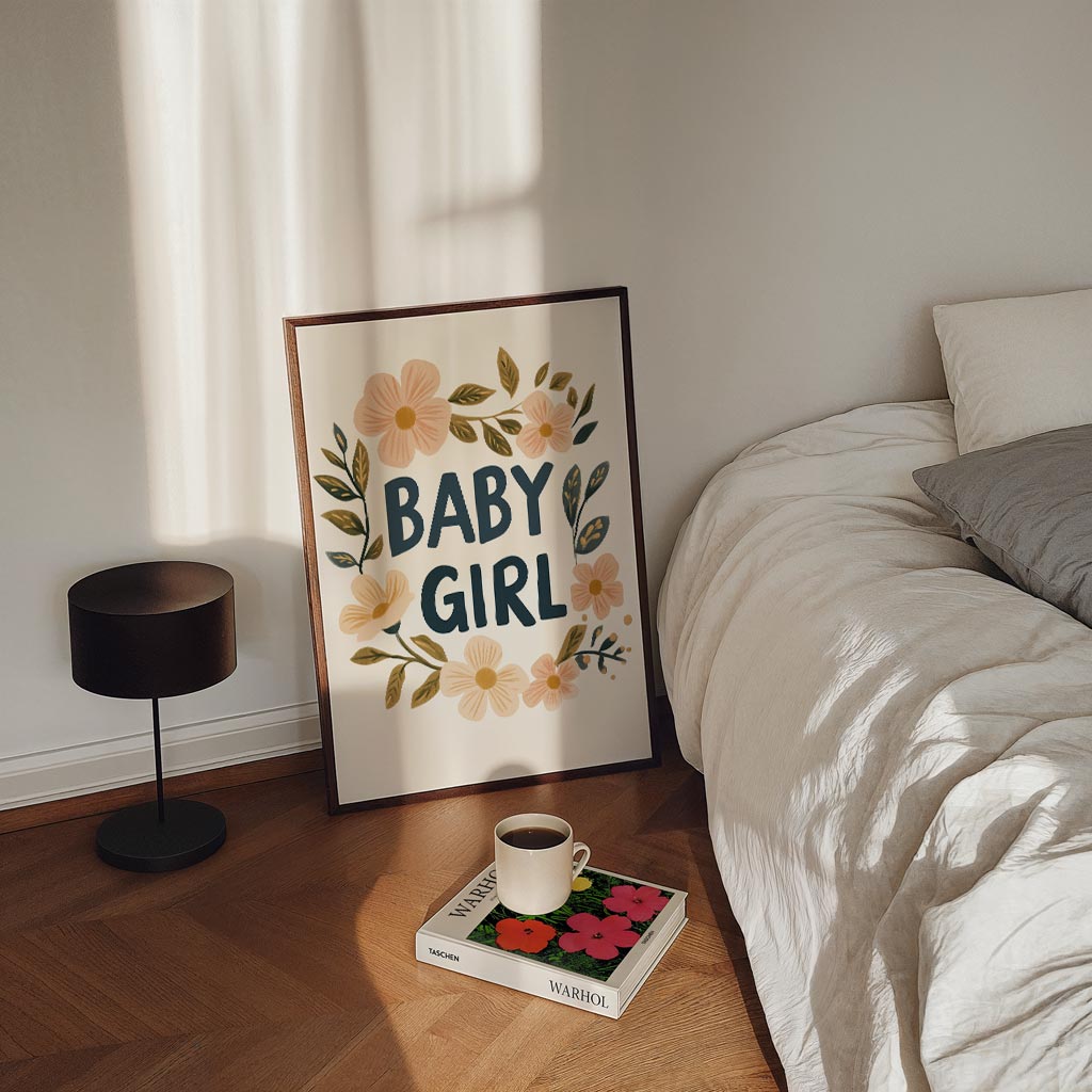 Lieve Bloemen Baby Girl Poster-WallArtistic