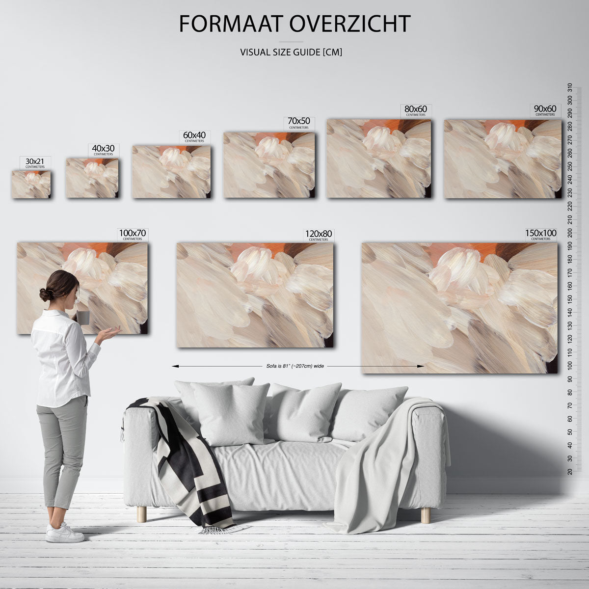 Abstracte penseelstreken Poster