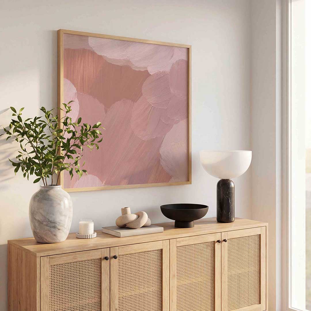 Abstracte roze vormen Poster