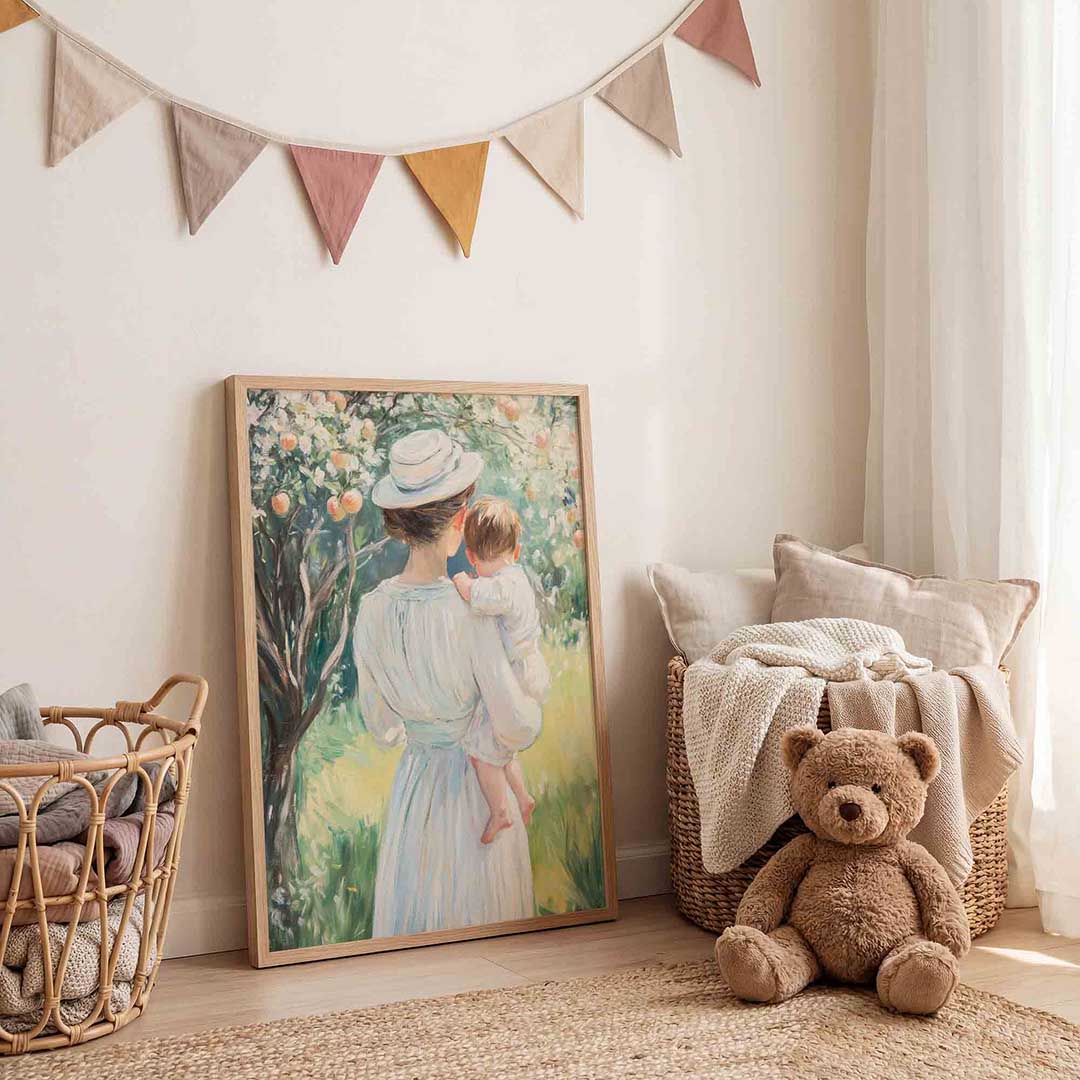 Moeder en kind onder boom Poster
