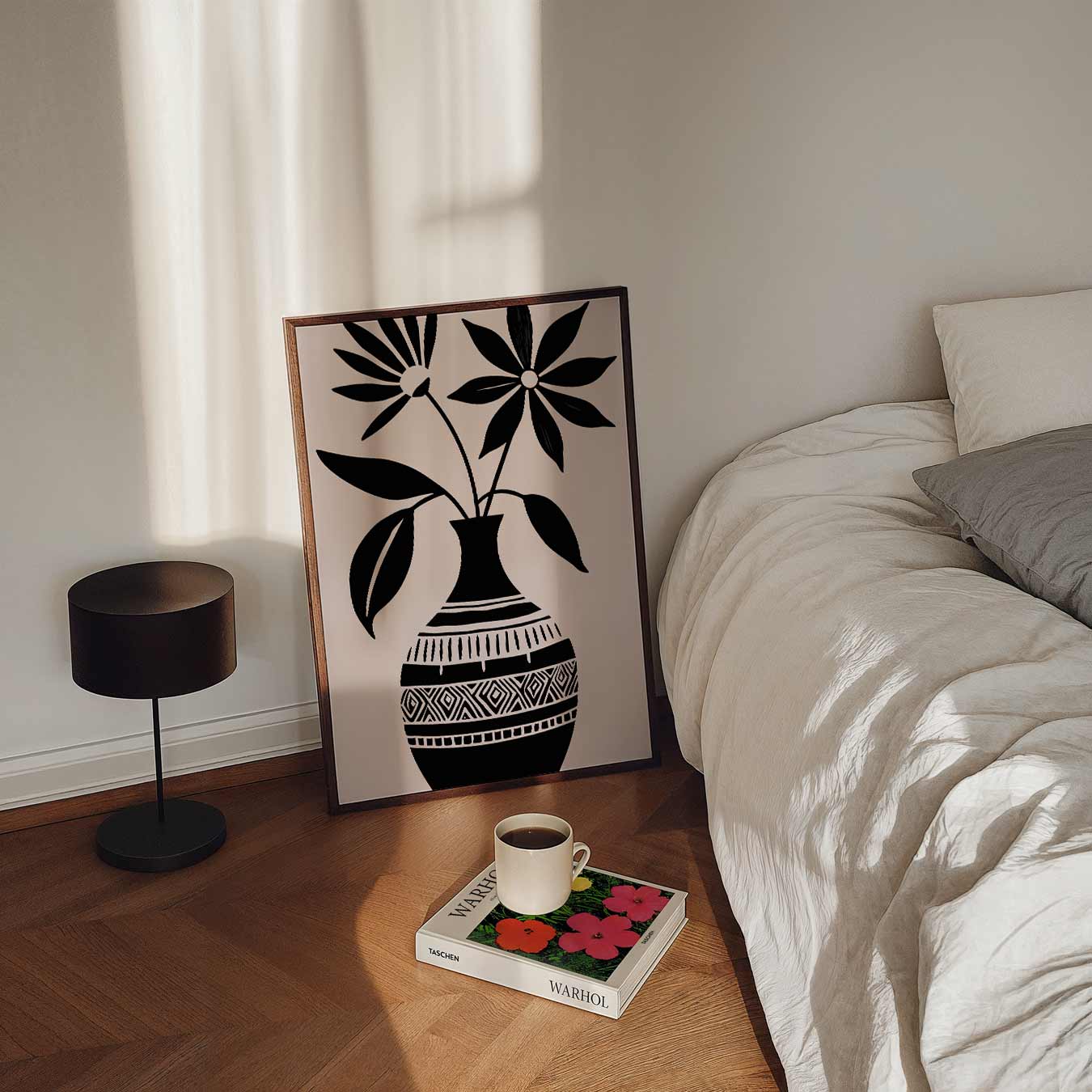 Bloemenvazen Silhouet Poster-WallArtistic