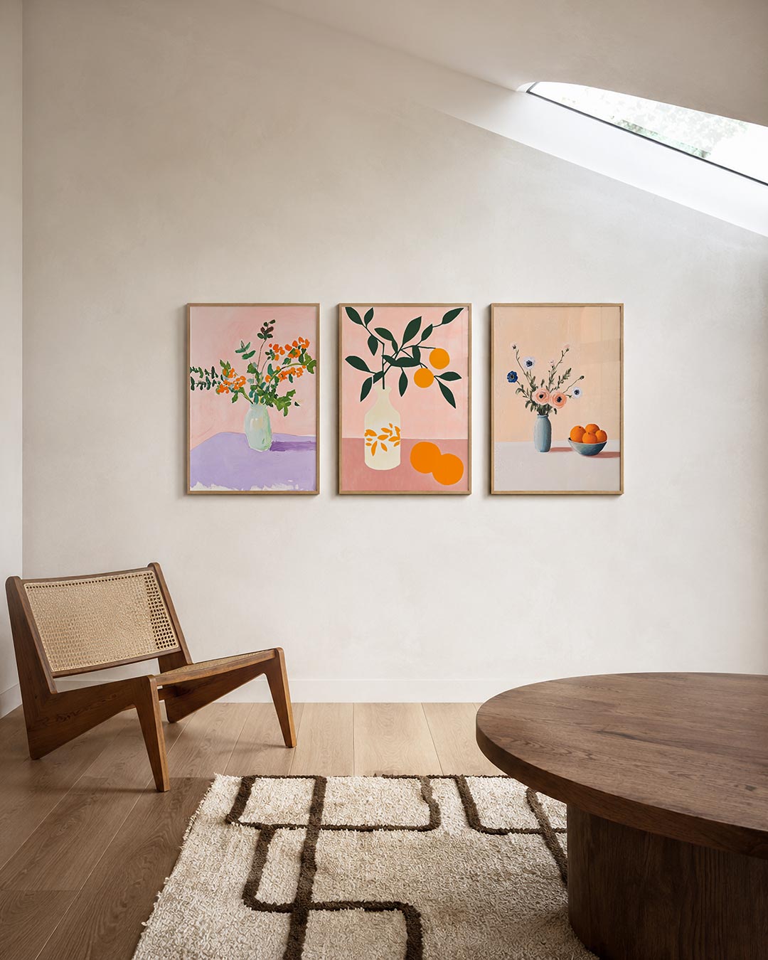 Bloemrijke kleurvlakken Posterset