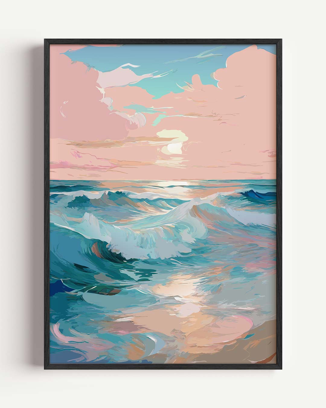 Dromerige Oceaangolven bij Zonsondergang Poster-WallArtistic