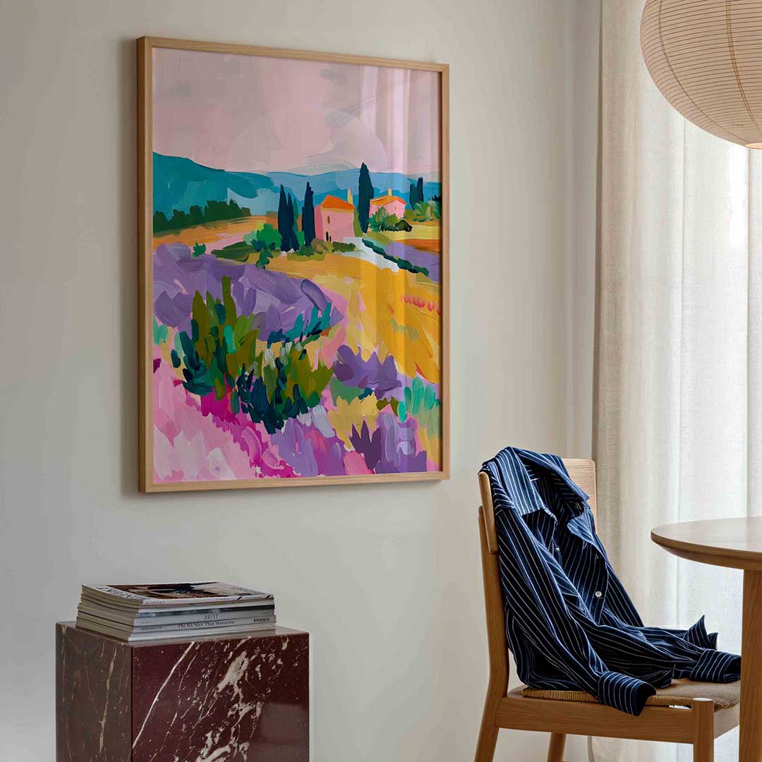 Landschap met lavendel Poster