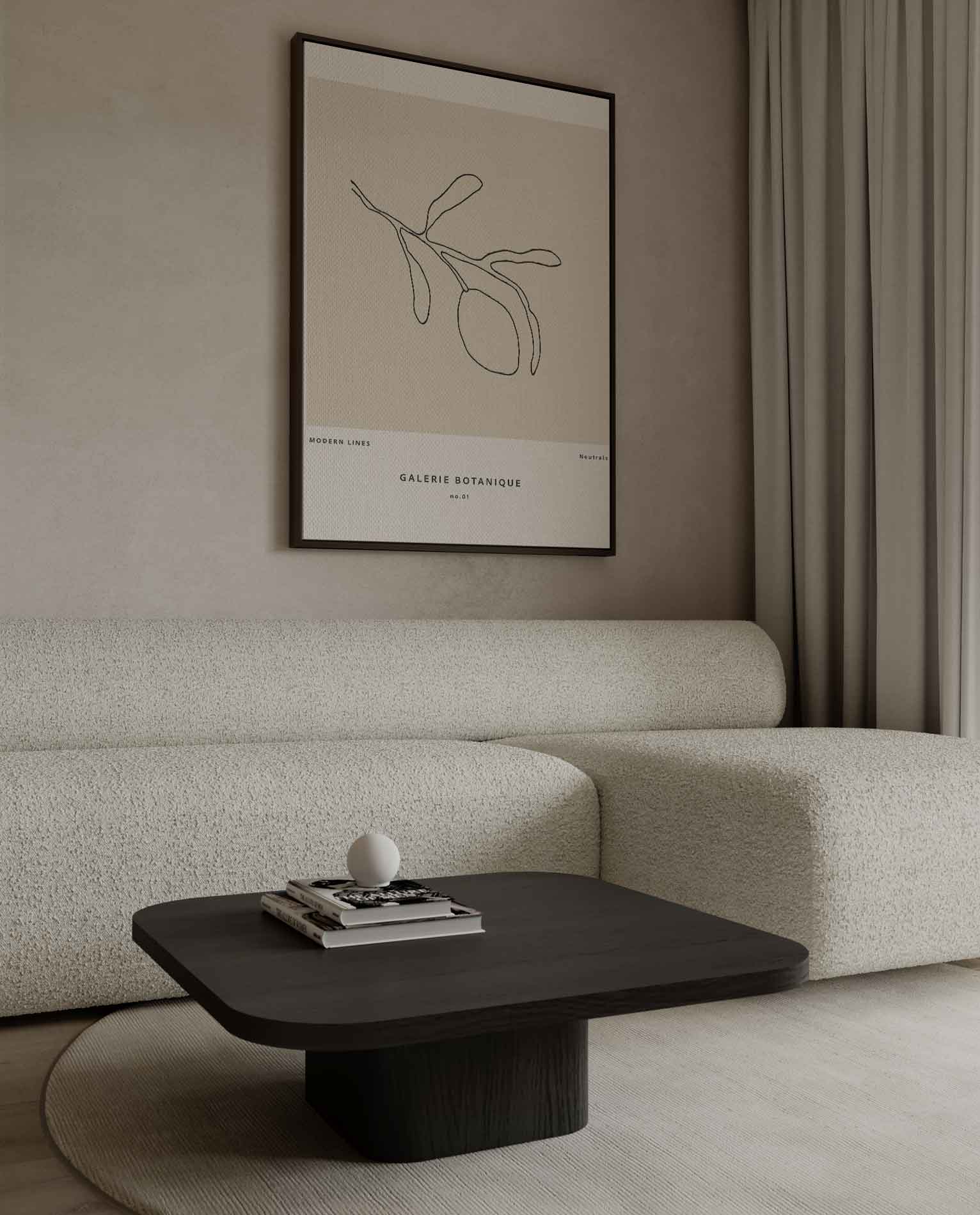 Moderne Botanische Lijnen Kunstwerk-canvas-dibond-plexiglas-wanddecoratie-WallArtistic