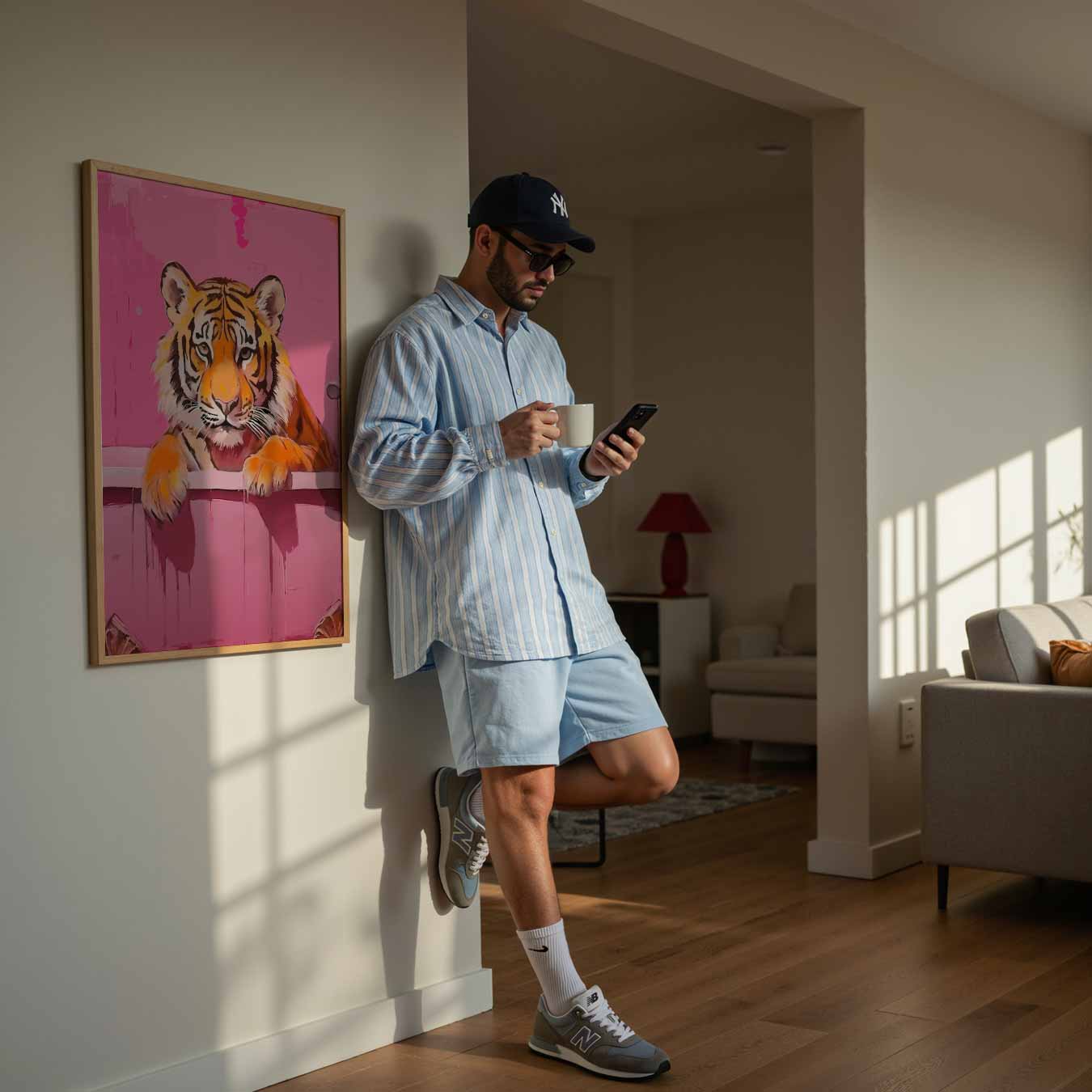 Tijger in Badkuip Poster-WallArtistic