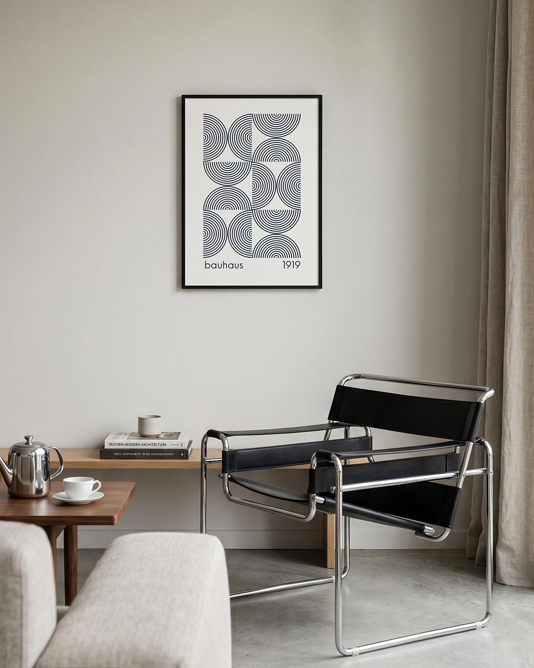 Cirkelpatroon en lijnen Poster