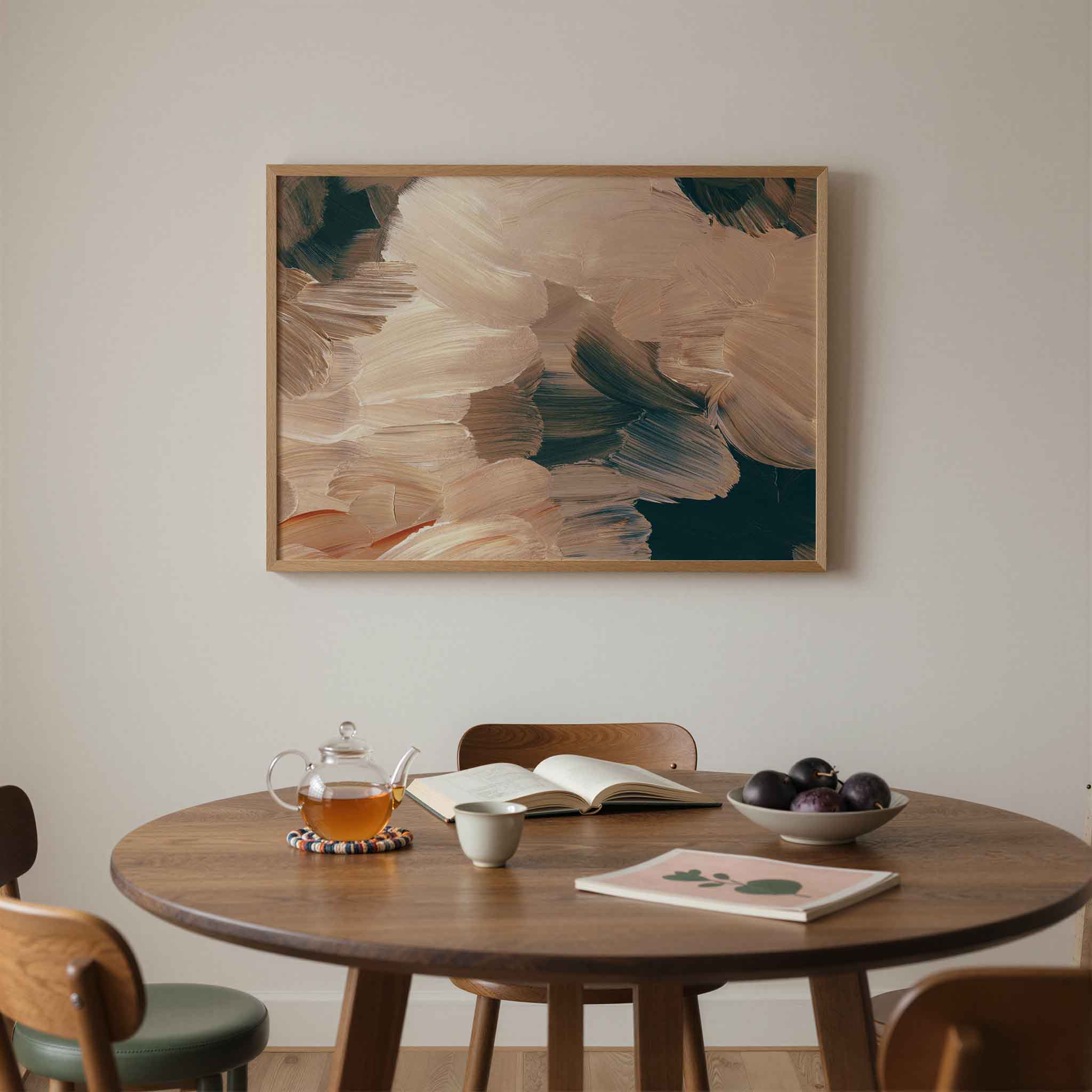 Abstracte penseelstreken Poster