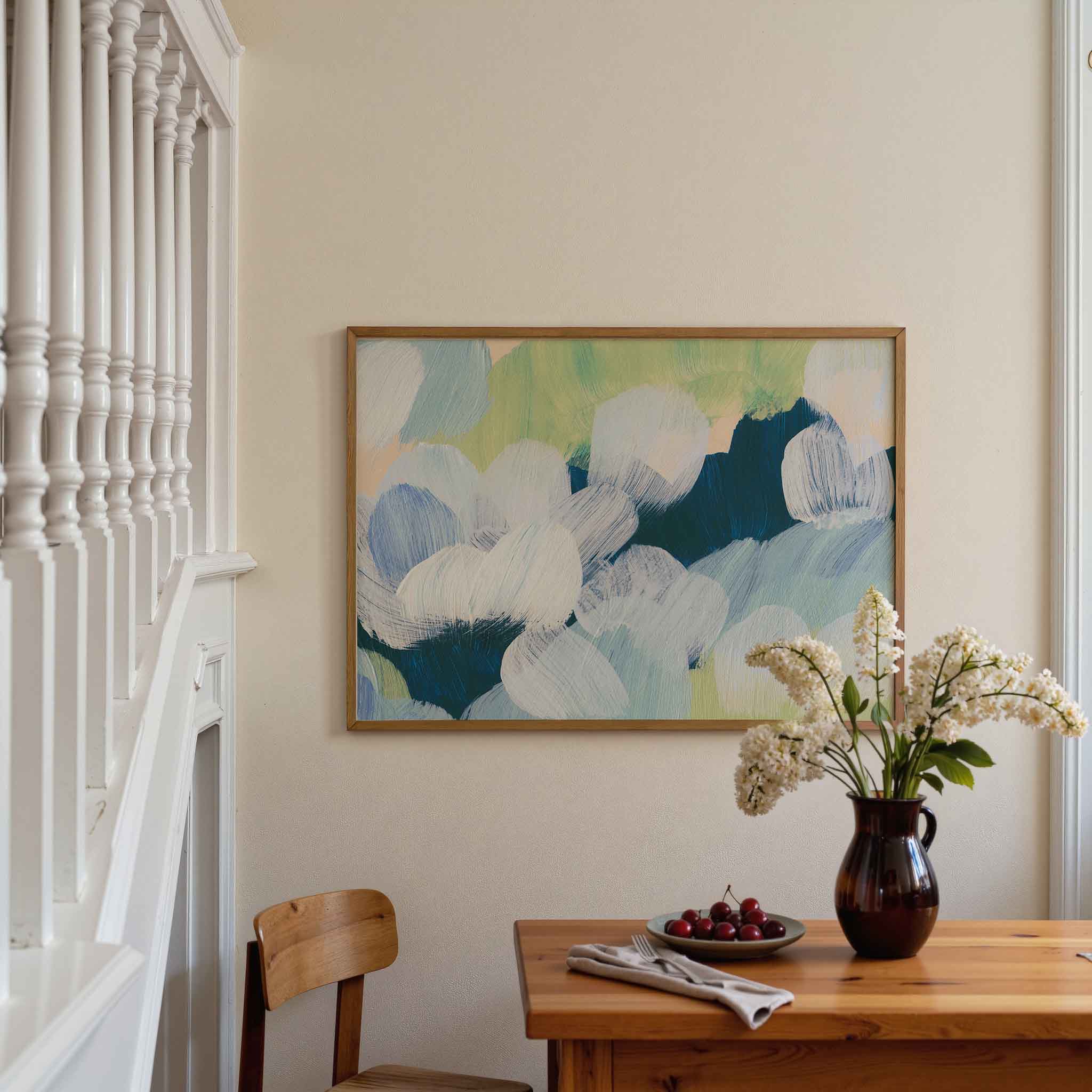 Abstracte penseelstreken Poster