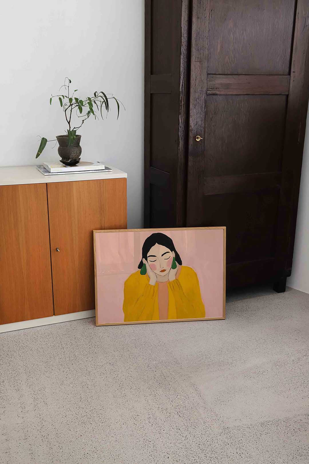 Vrouw met gesloten ogen Poster