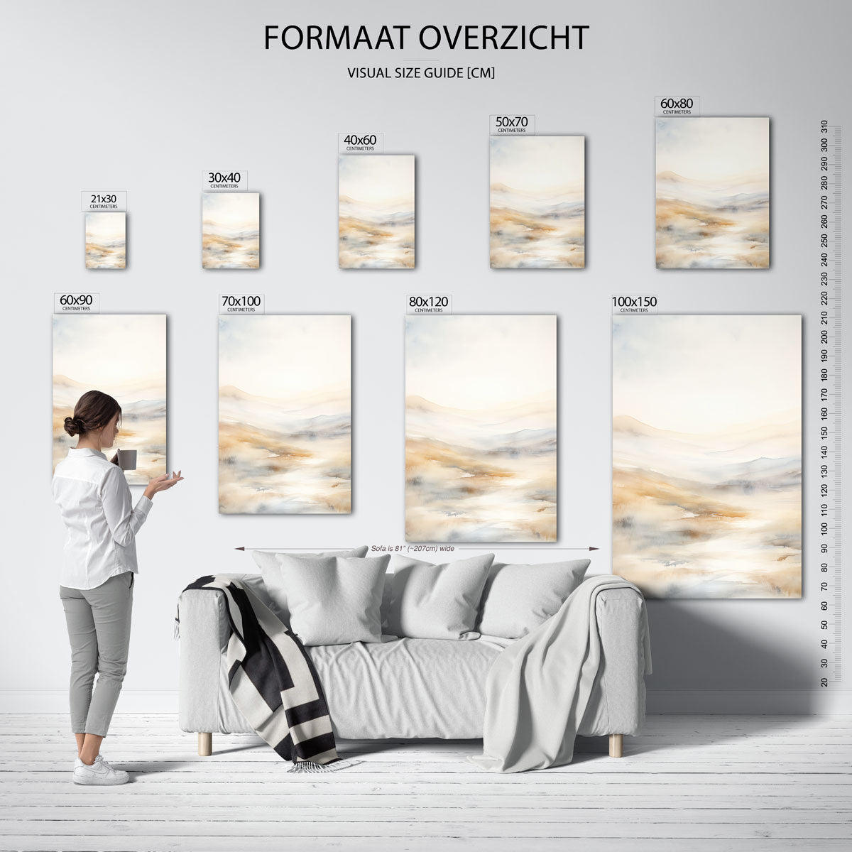 Landschap in zachte tinten Poster