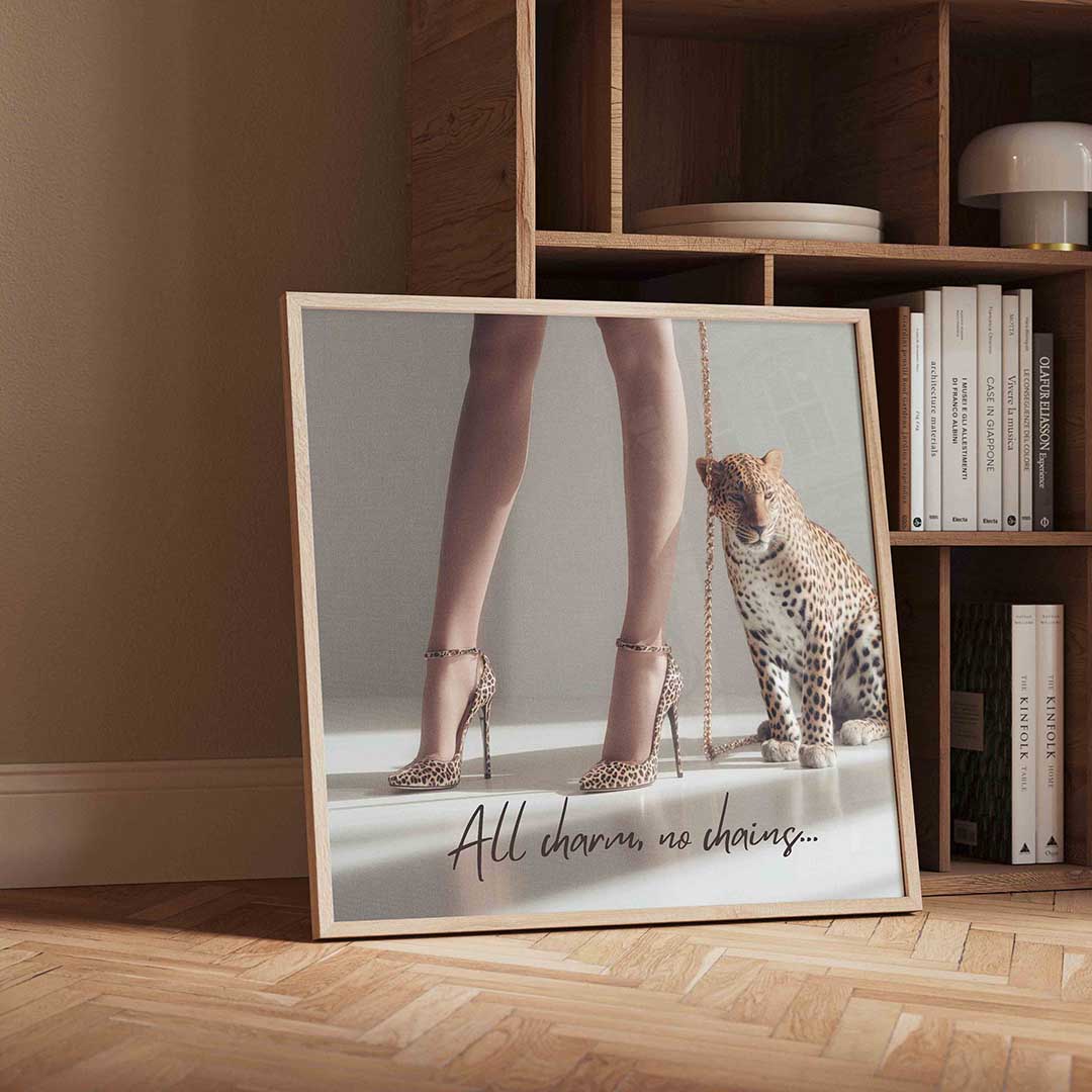 Luipaard en hakken Poster