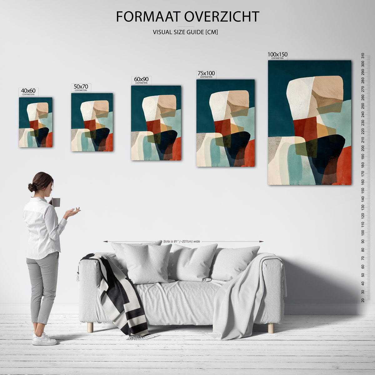 Vormenspel met kleuren Kunstwerk