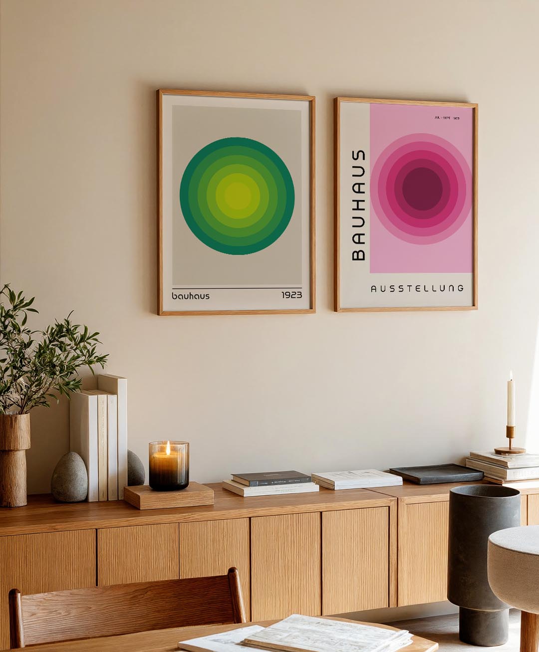 Cirkelvormige kleurvlakken Posterset