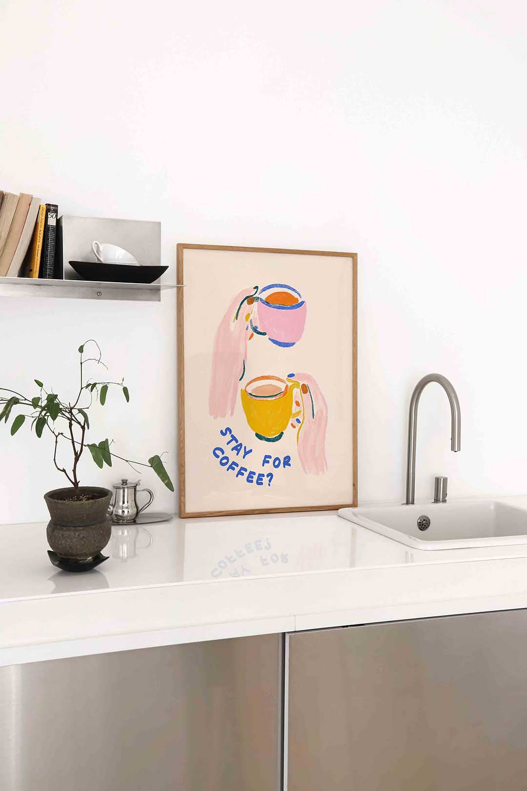 Kleurrijke koffiekopjes Poster