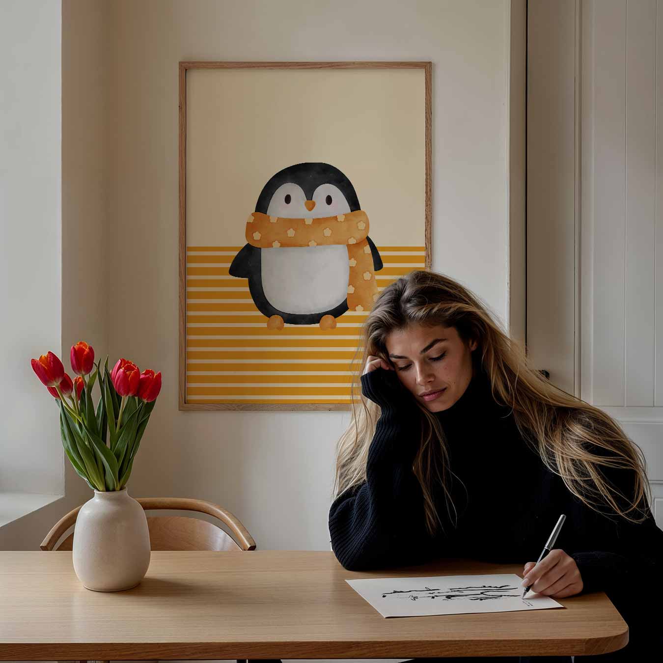 Schattige Pinguïn Illustratie Poster-WallArtistic